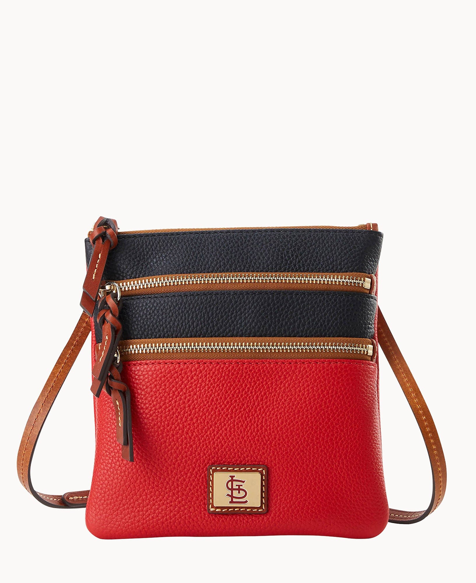 Dooney & Bourke MLB Cardinals Triple Zip Crossbody