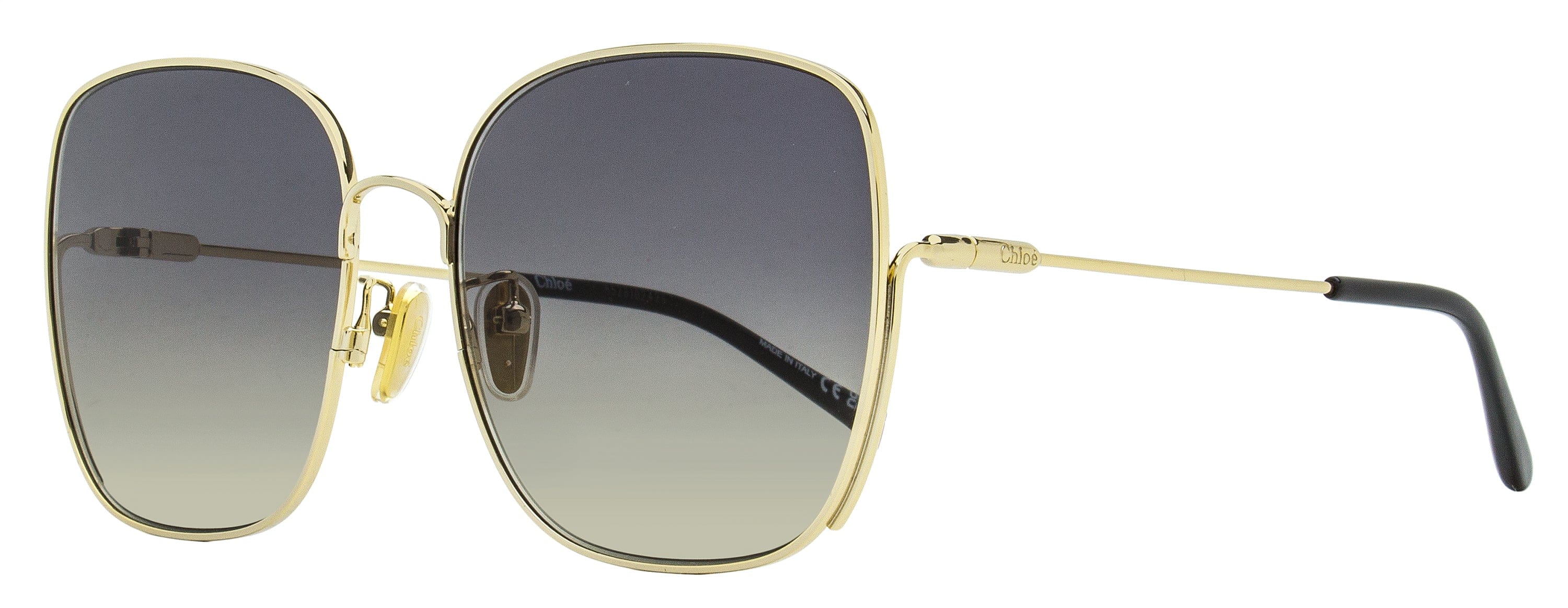 Chloe Square Sunglasses CH0170SA 001 Gold/Black 61 mm