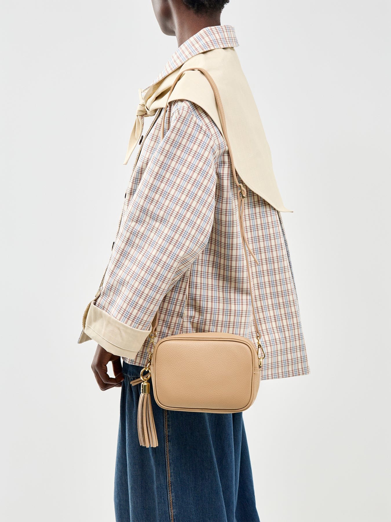 Apatchy London Tassel Tan Leather Crossbody Bag