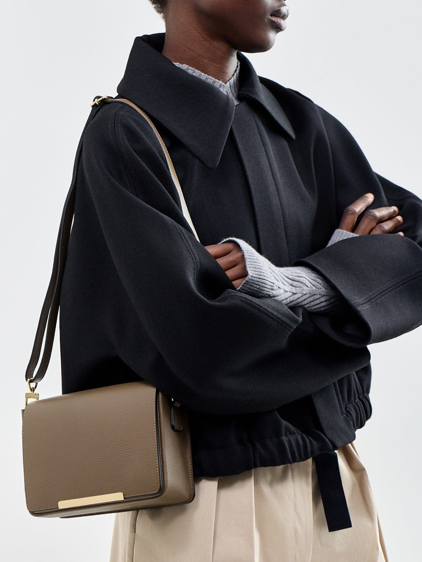 Apatchy London Newbury Leather Crossbody Bag Mink