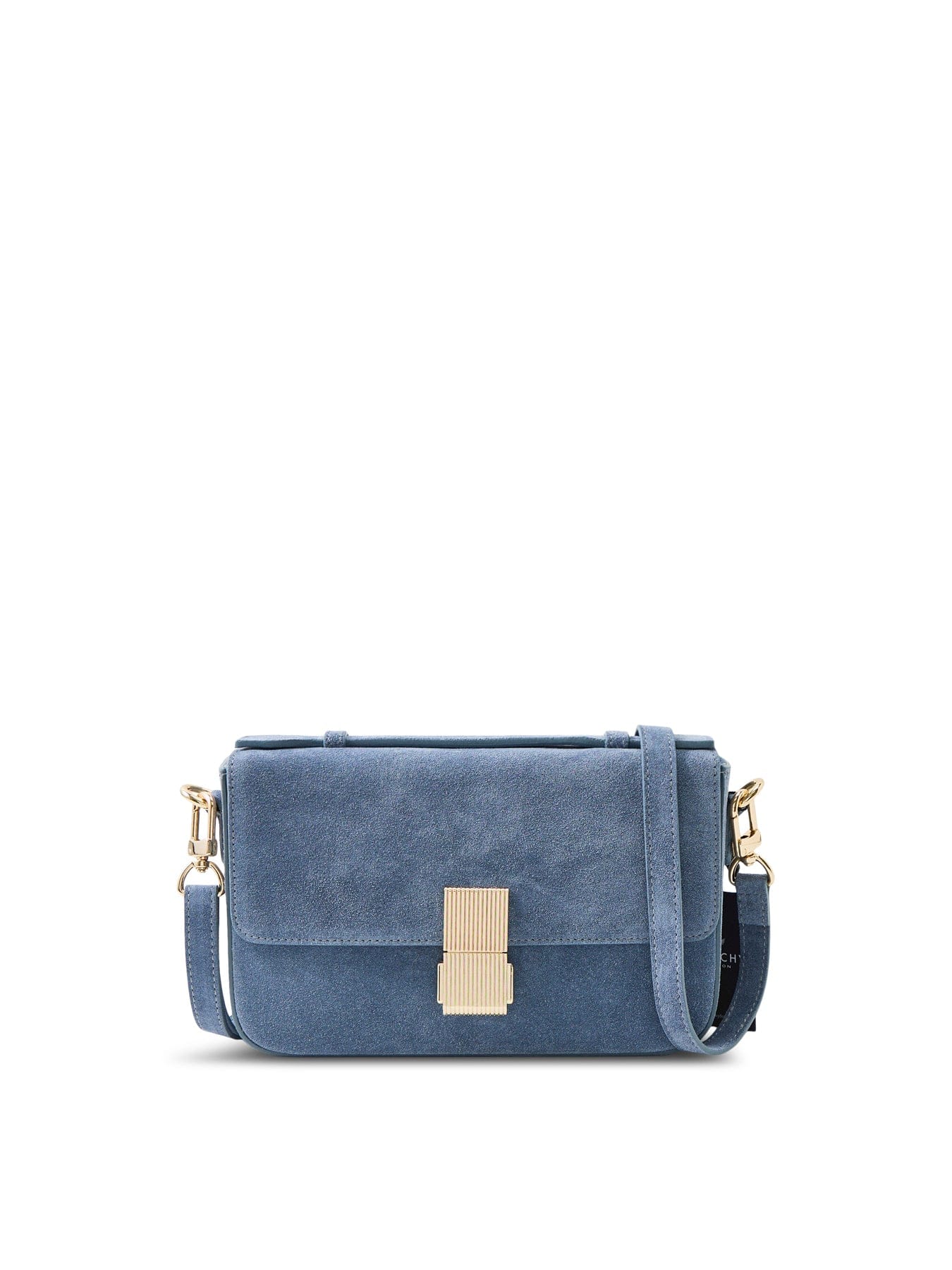 Apatchy London Flora Suede Top Handle Crossbody Bag Blue
