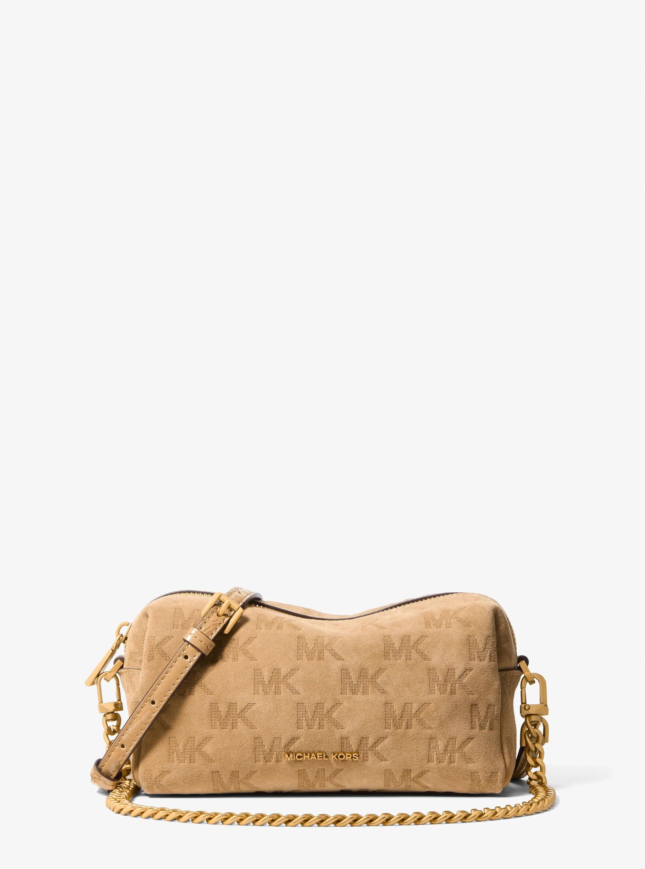 Logo Bryant Small Logo Embossed Suede Convertible Crossbody Bag