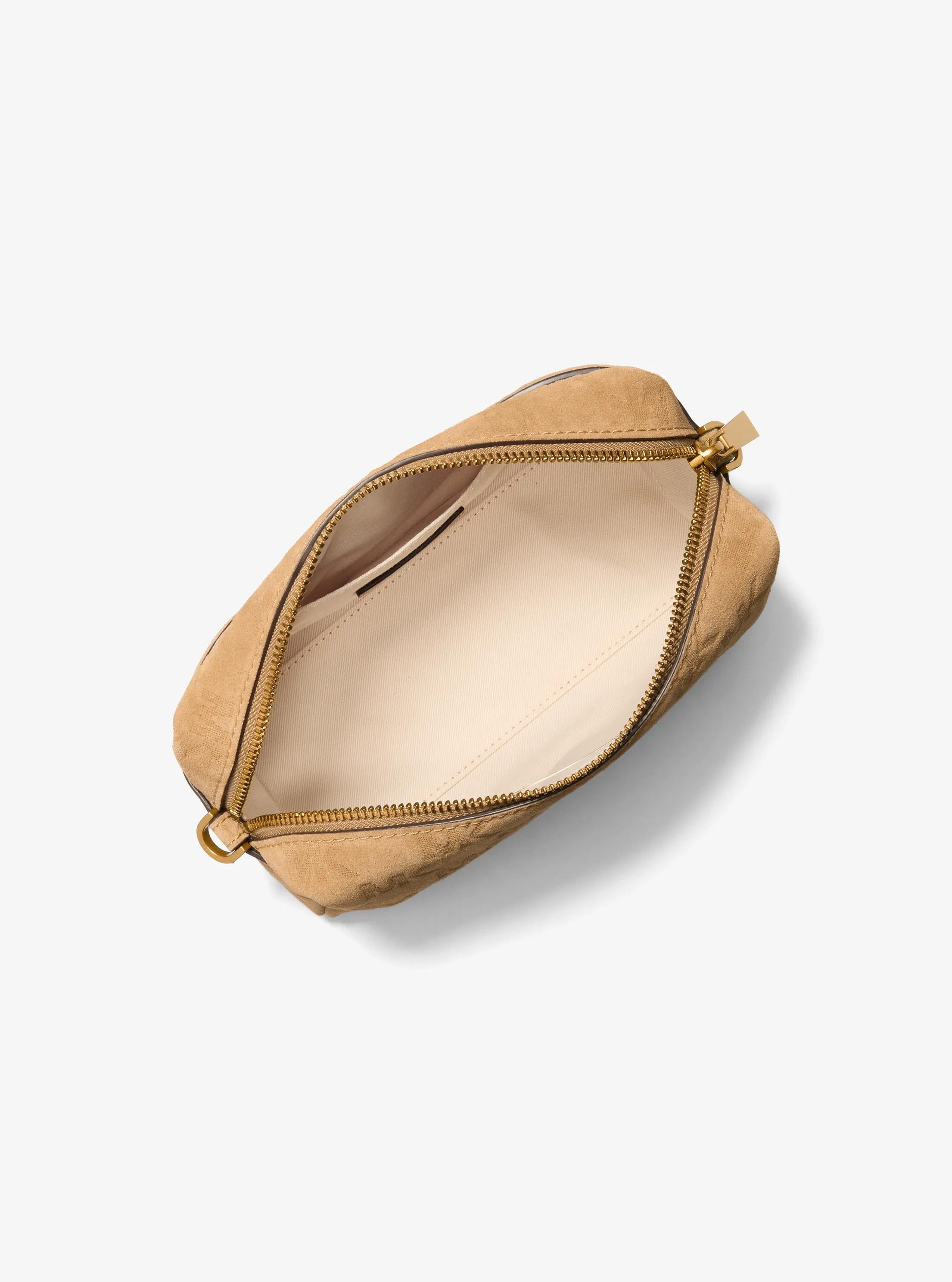Logo Bryant Small Logo Embossed Suede Convertible Crossbody Bag