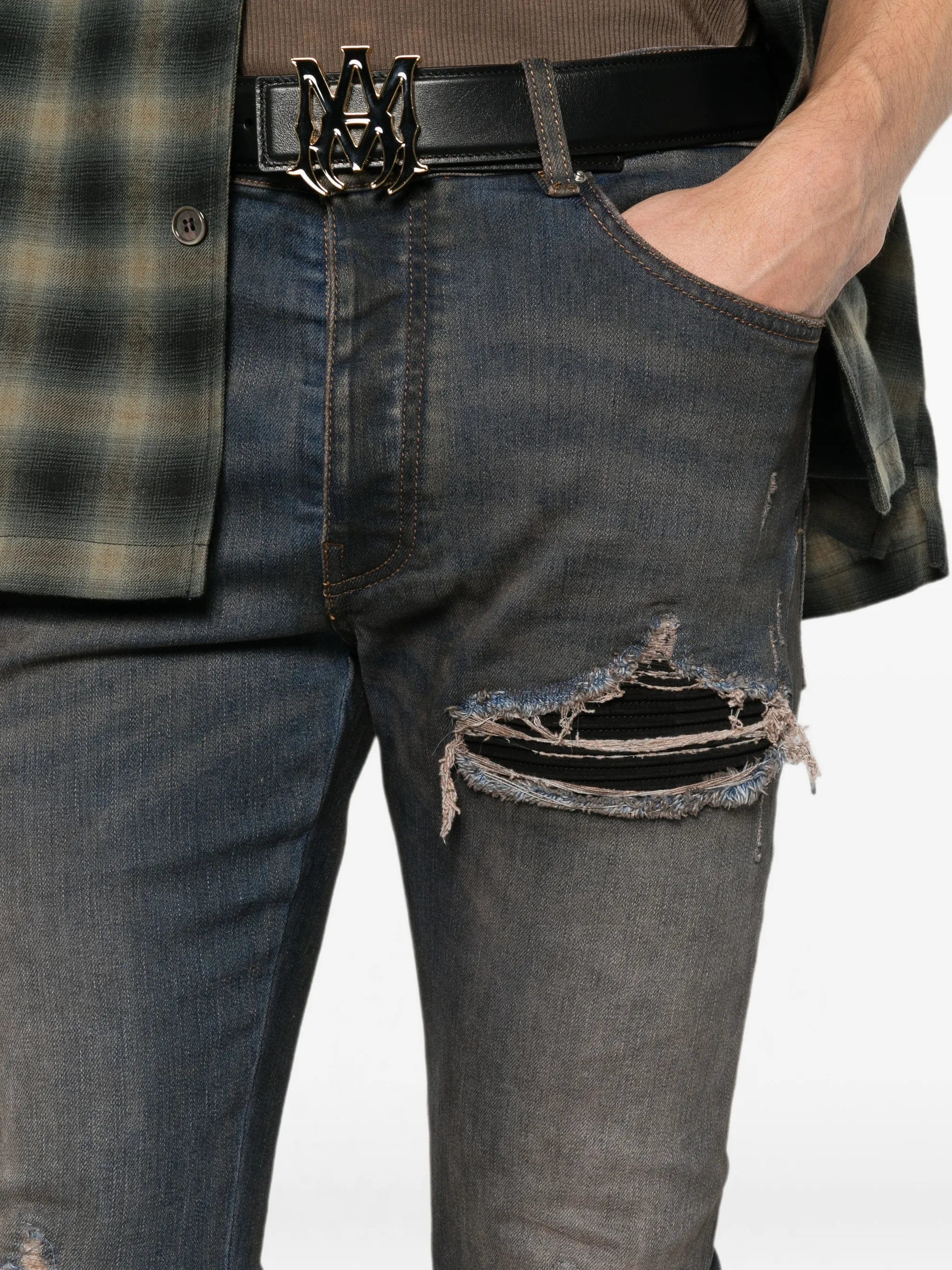 AMIRI Ultrasuede MX1 distressed slim - fit jeans