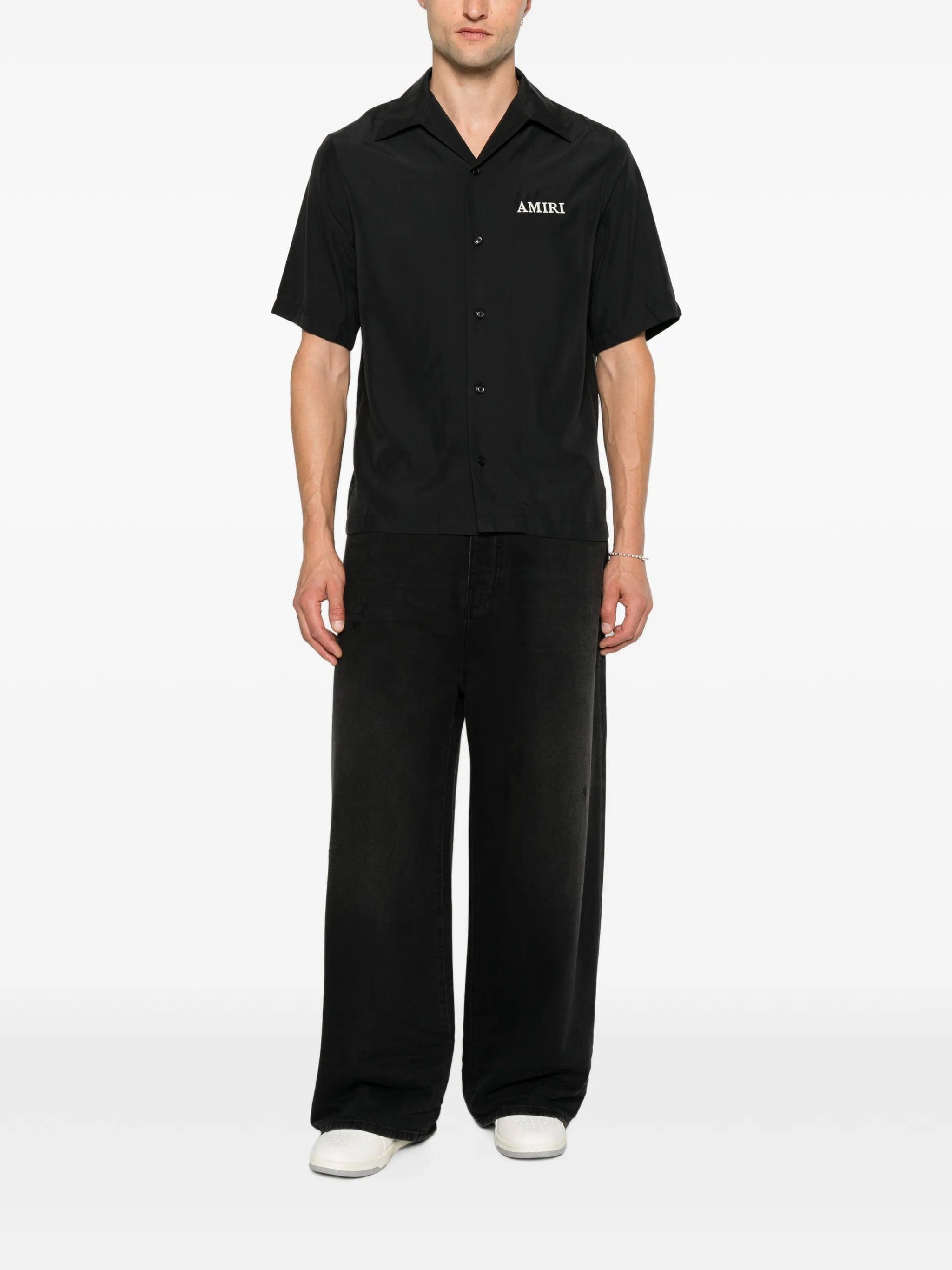 AMIRI logo - embroidered camp - collar shirt