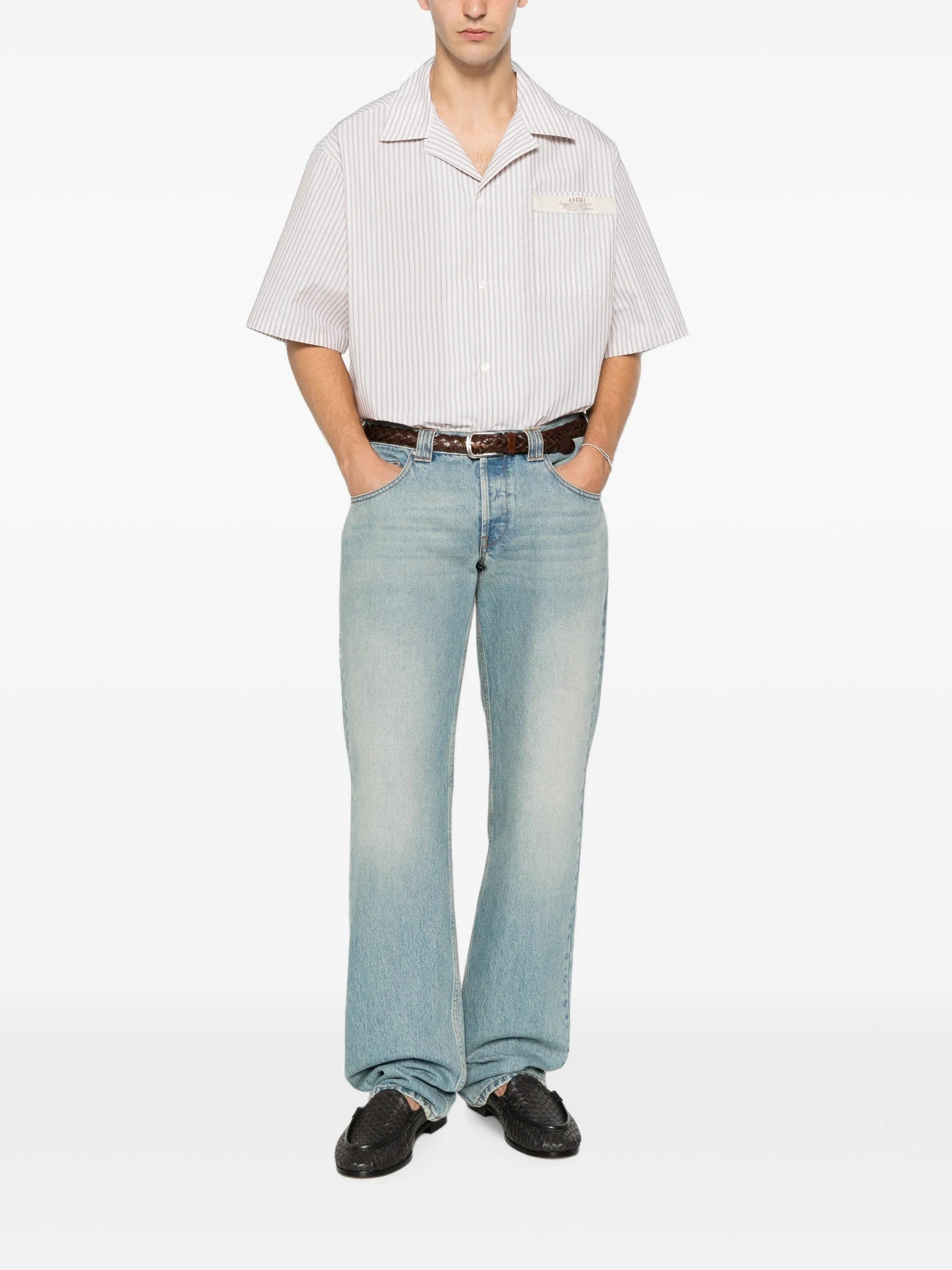 AMIRI striped short - sleeve shirt