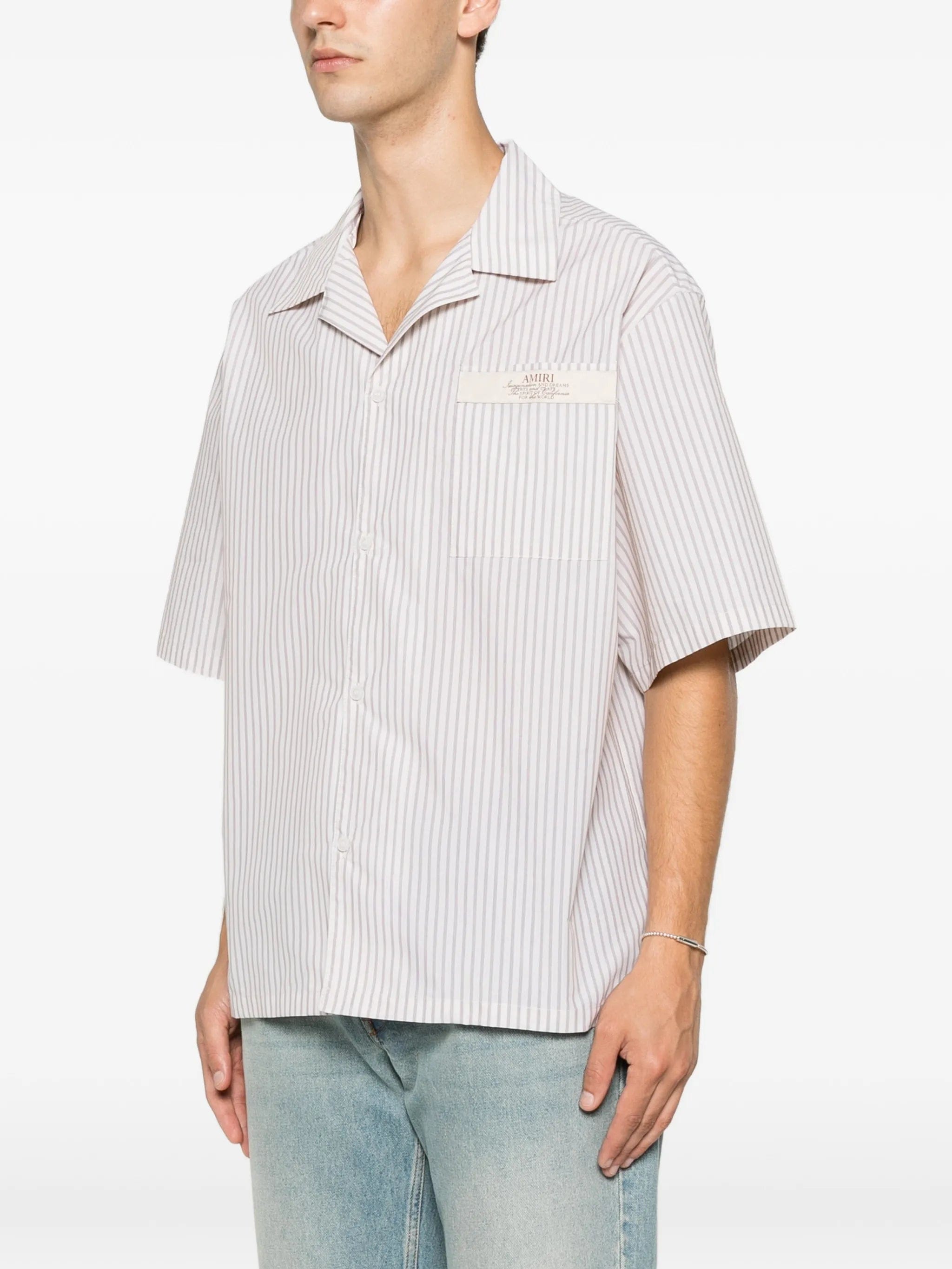 AMIRI striped short - sleeve shirt