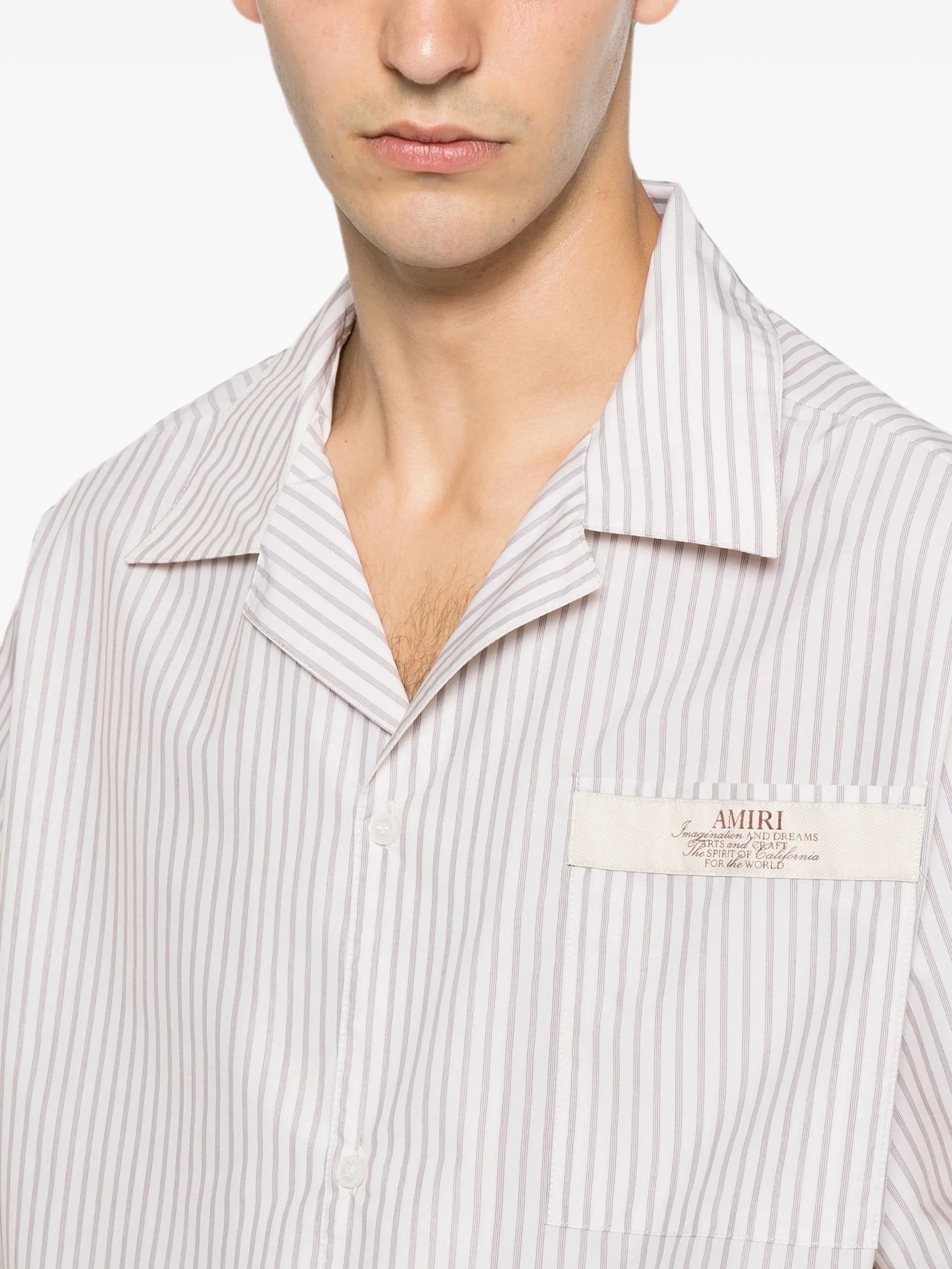 AMIRI striped short - sleeve shirt