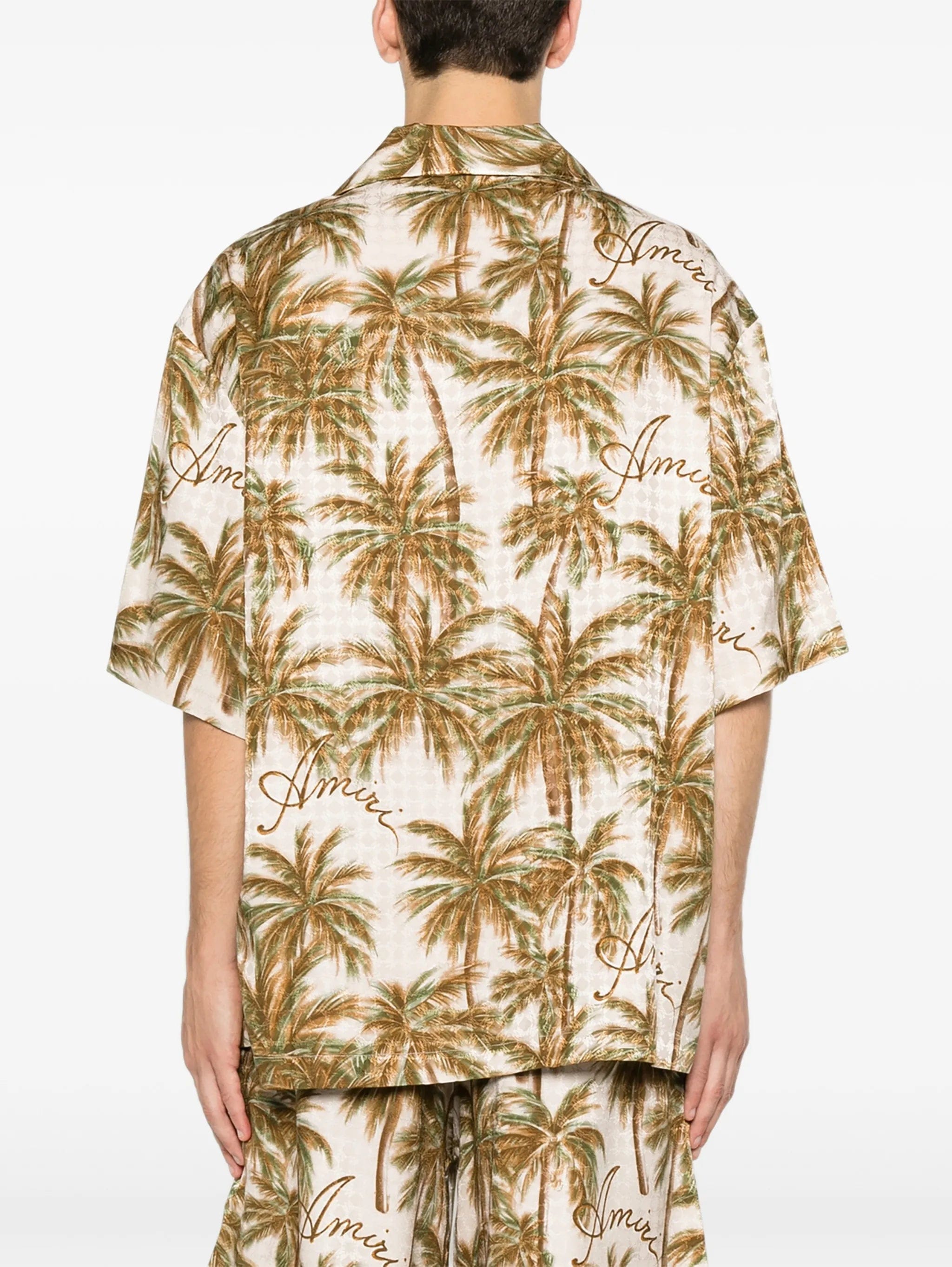 AMIRI palm - tree - print silk shirt