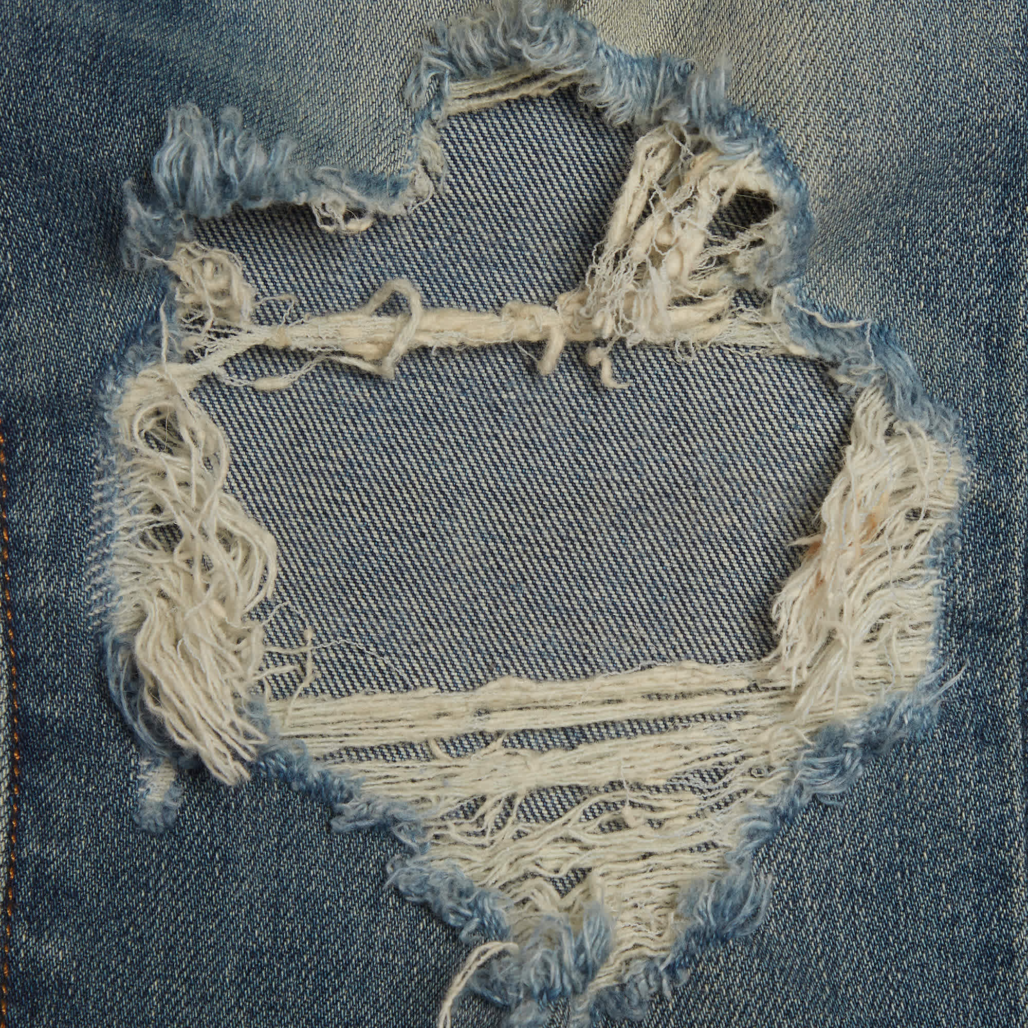 Amiri Blue Distressed Denim Skinny Fit Jeans L/waist
