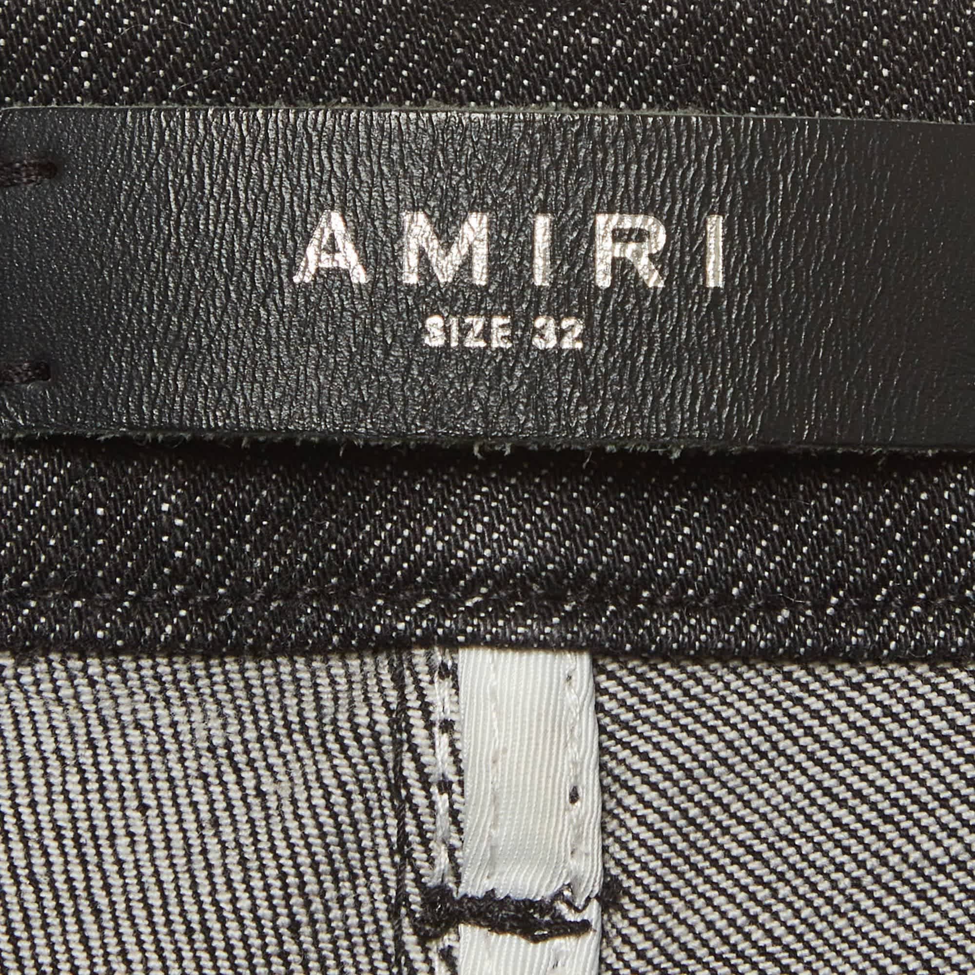 Amiri Black Denim Distressed Skirt Jeans M/waist