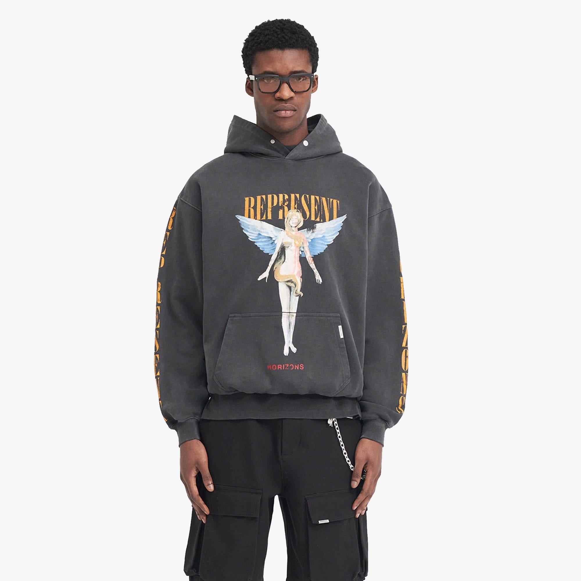 Represent | REBORN HOODIE { AGED BLACK