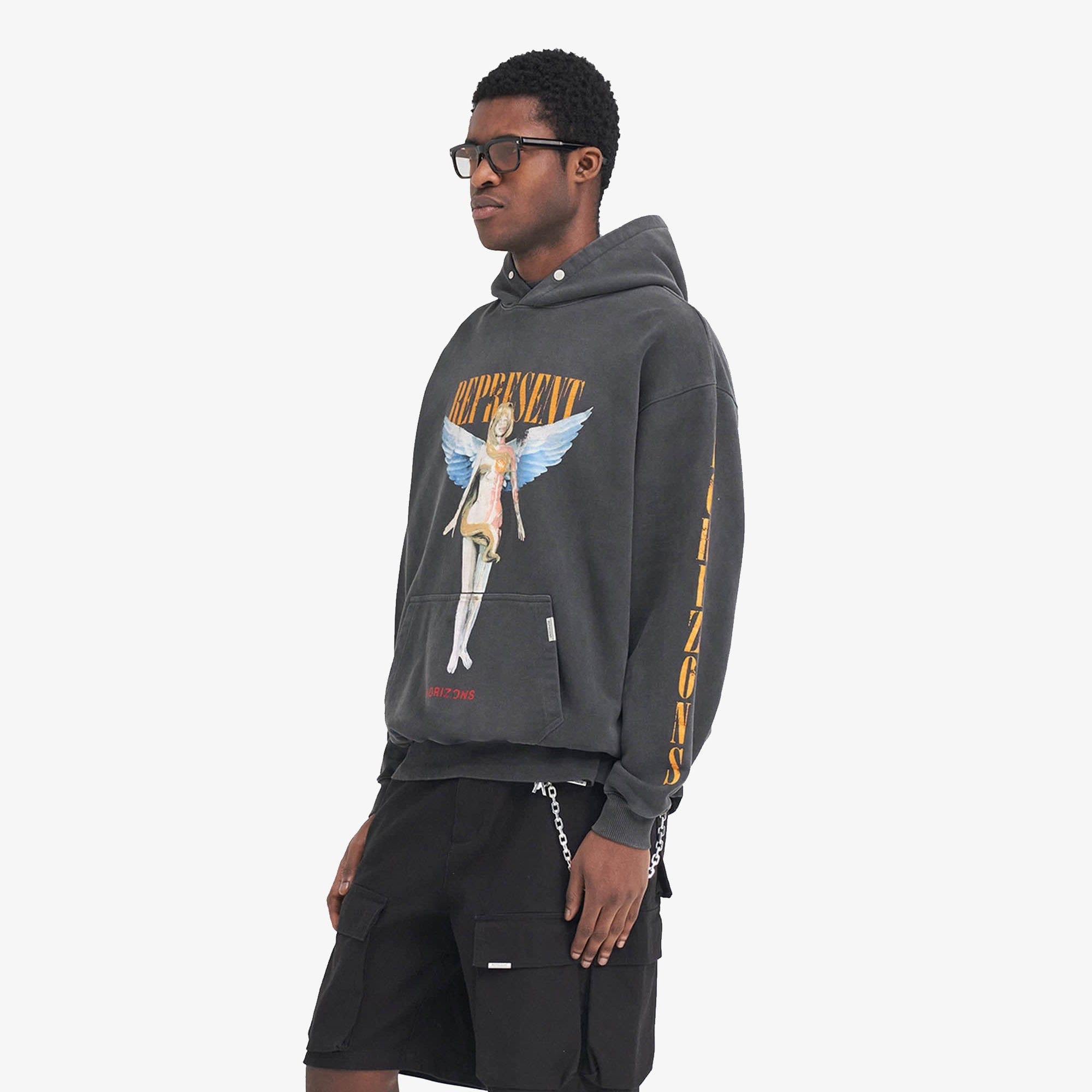 Represent | REBORN HOODIE { AGED BLACK