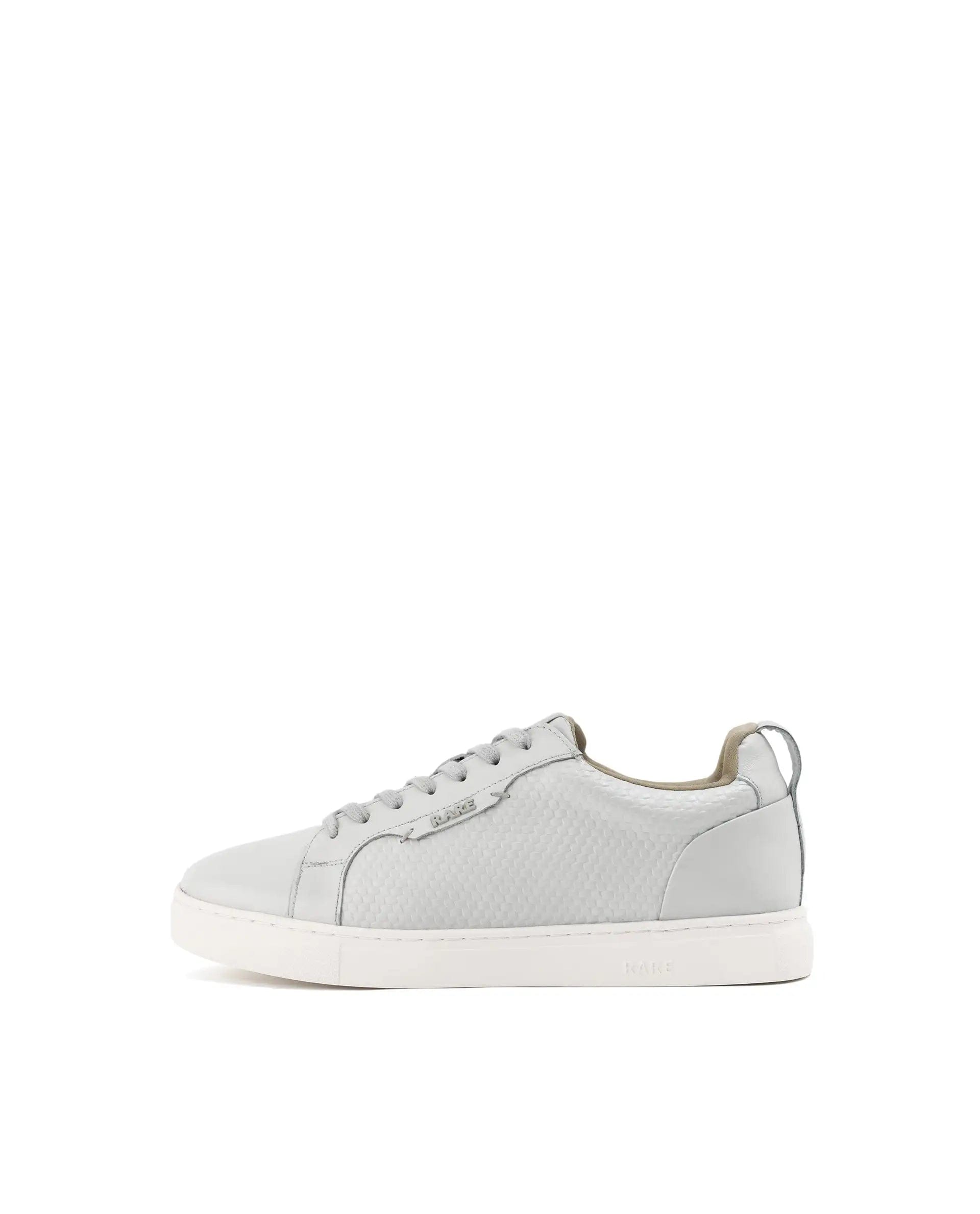 RAREZ Rare Rabbit Mens Rapso Light Beige Round Toe Low - Top Embossed Lace - Up Sneaker Shoes
