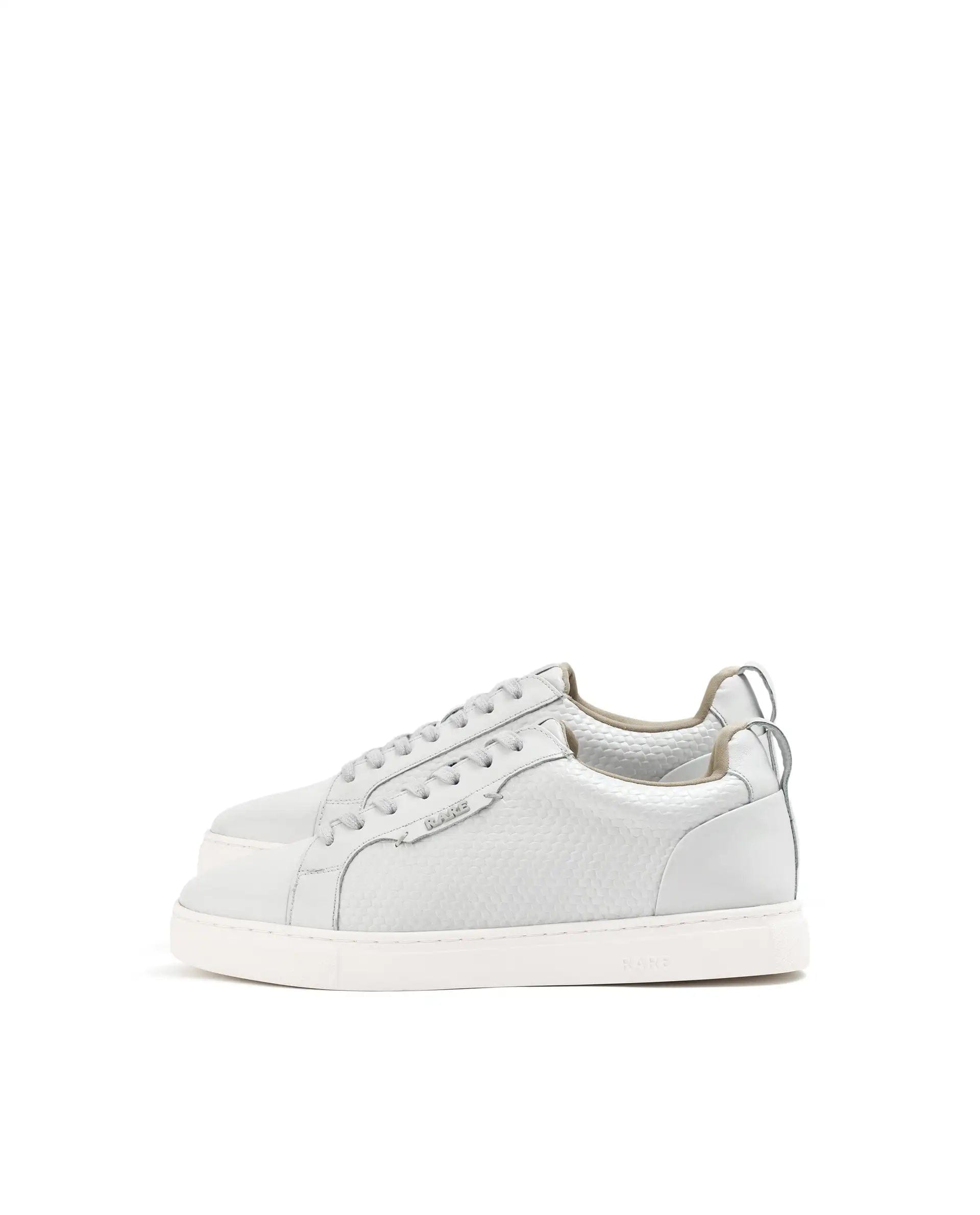 RAREZ Rare Rabbit Mens Rapso Light Beige Round Toe Low - Top Embossed Lace - Up Sneaker Shoes