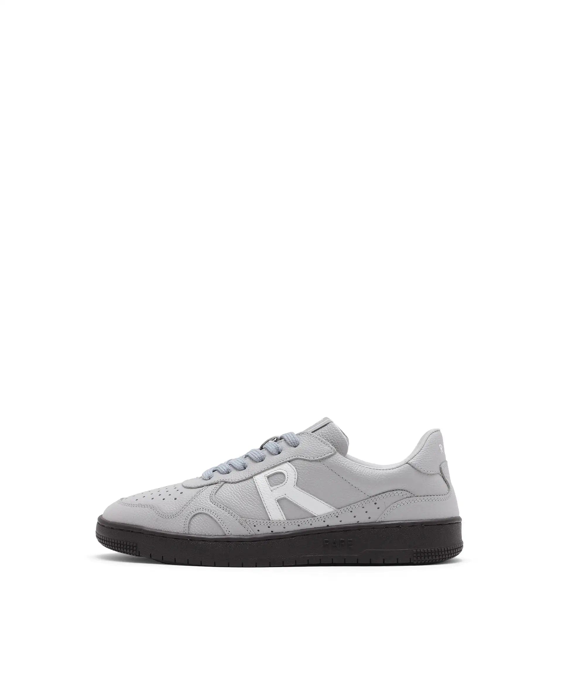 RAREZ Rare Rabbit Men's Kepler Light Grey Genuine Leather Low - Top Lace - Up Sneaker Shoes