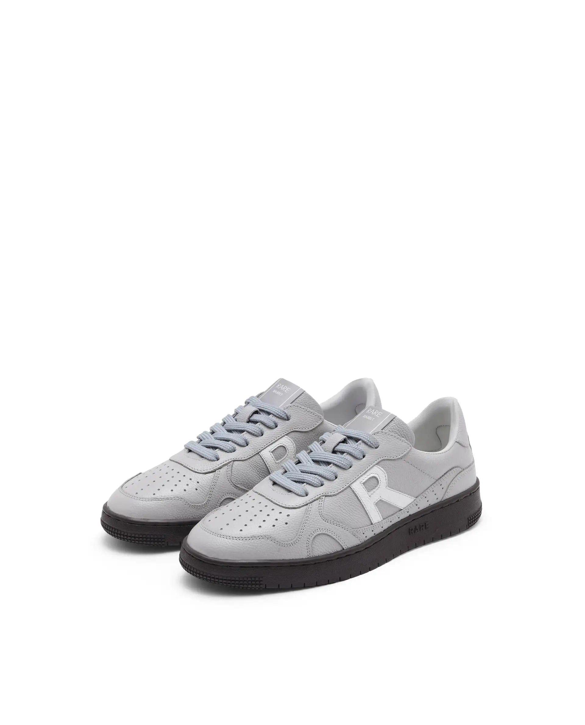 RAREZ Rare Rabbit Men's Kepler Light Grey Genuine Leather Low - Top Lace - Up Sneaker Shoes