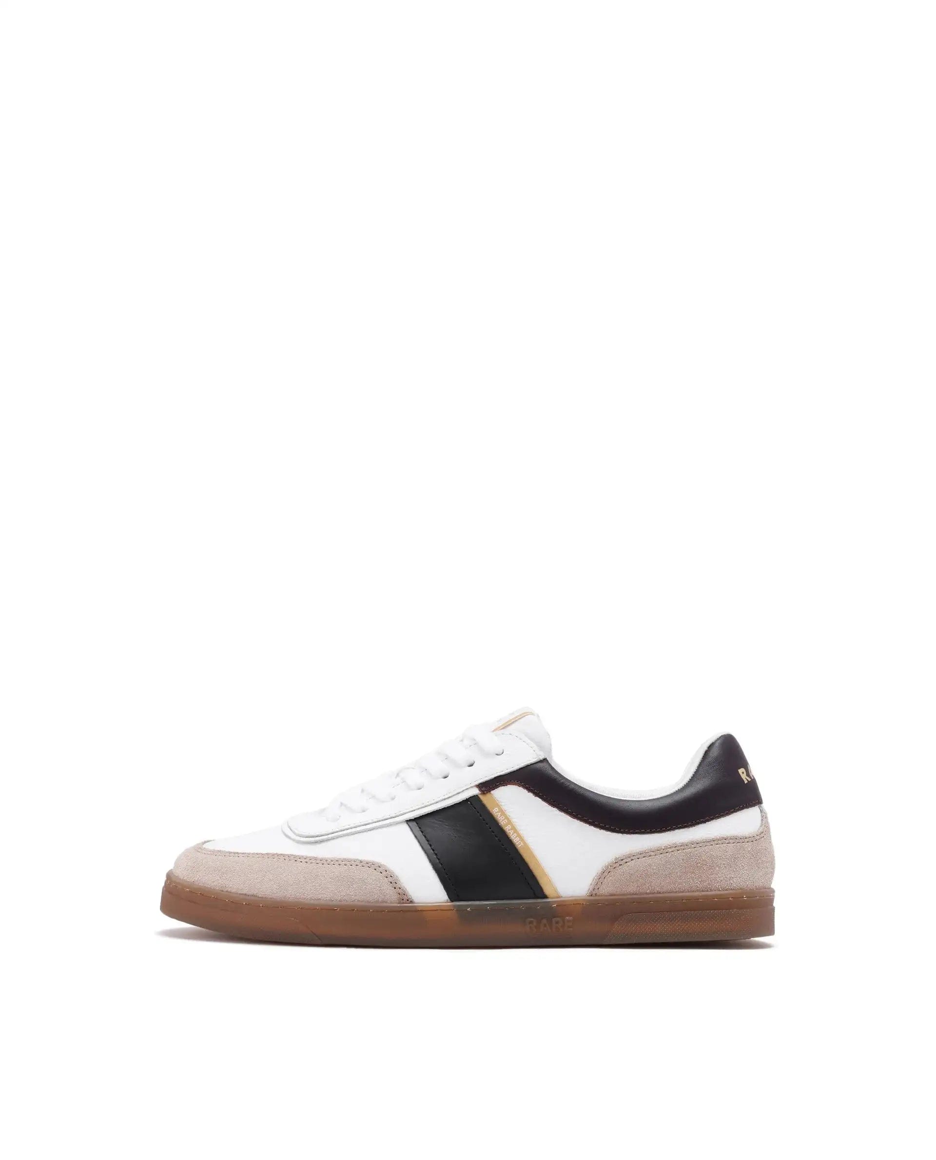 RAREZ Rare Rabbit Men Kairos Pro White Premium Suede Leather Low - Top Lace - Up Sneaker Shoes