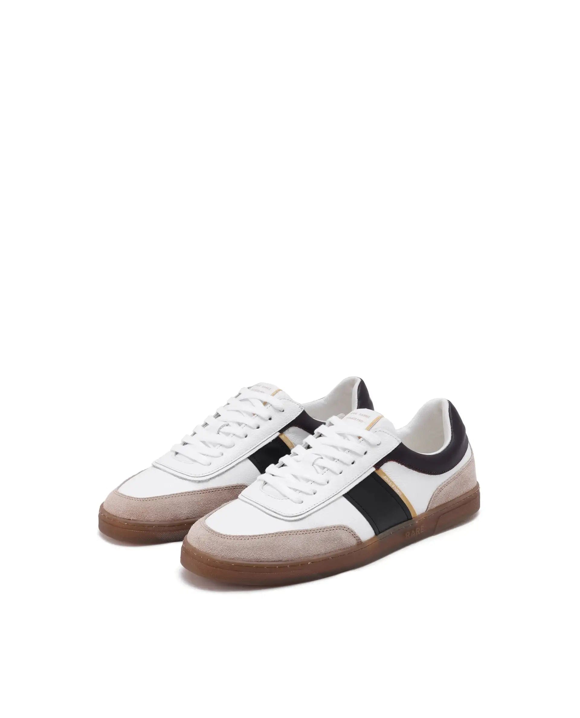 RAREZ Rare Rabbit Men Kairos Pro White Premium Suede Leather Low - Top Lace - Up Sneaker Shoes