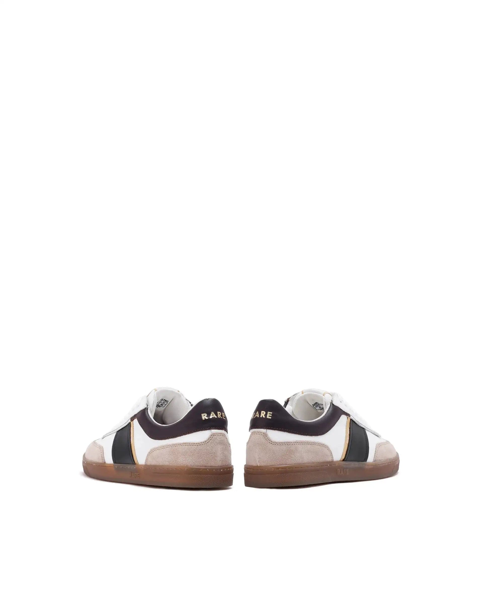 RAREZ Rare Rabbit Men Kairos Pro White Premium Suede Leather Low - Top Lace - Up Sneaker Shoes