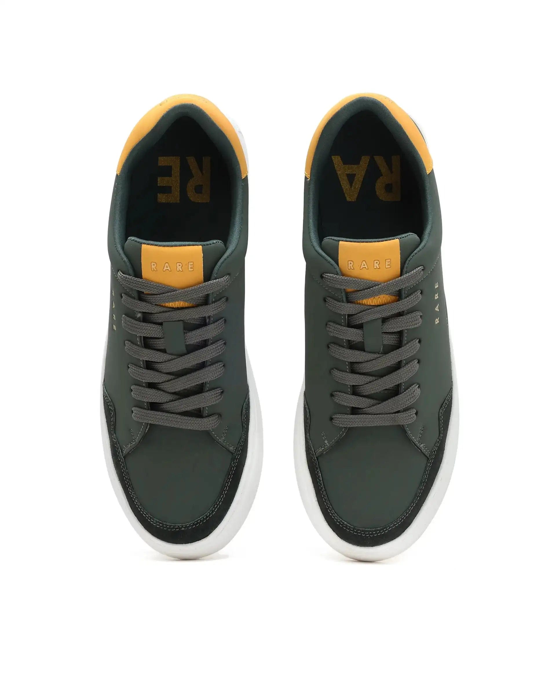 RAREZ Rare Rabbit Men's Mawi Olive Micro Fiber Causal Sneaker