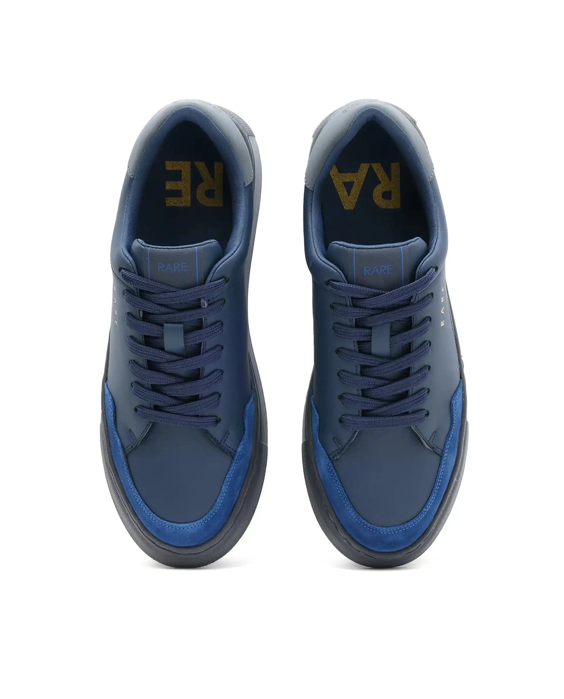 RAREZ Rare Rabbit Men's Mawi Blue Micro Fiber Leather Sneaker