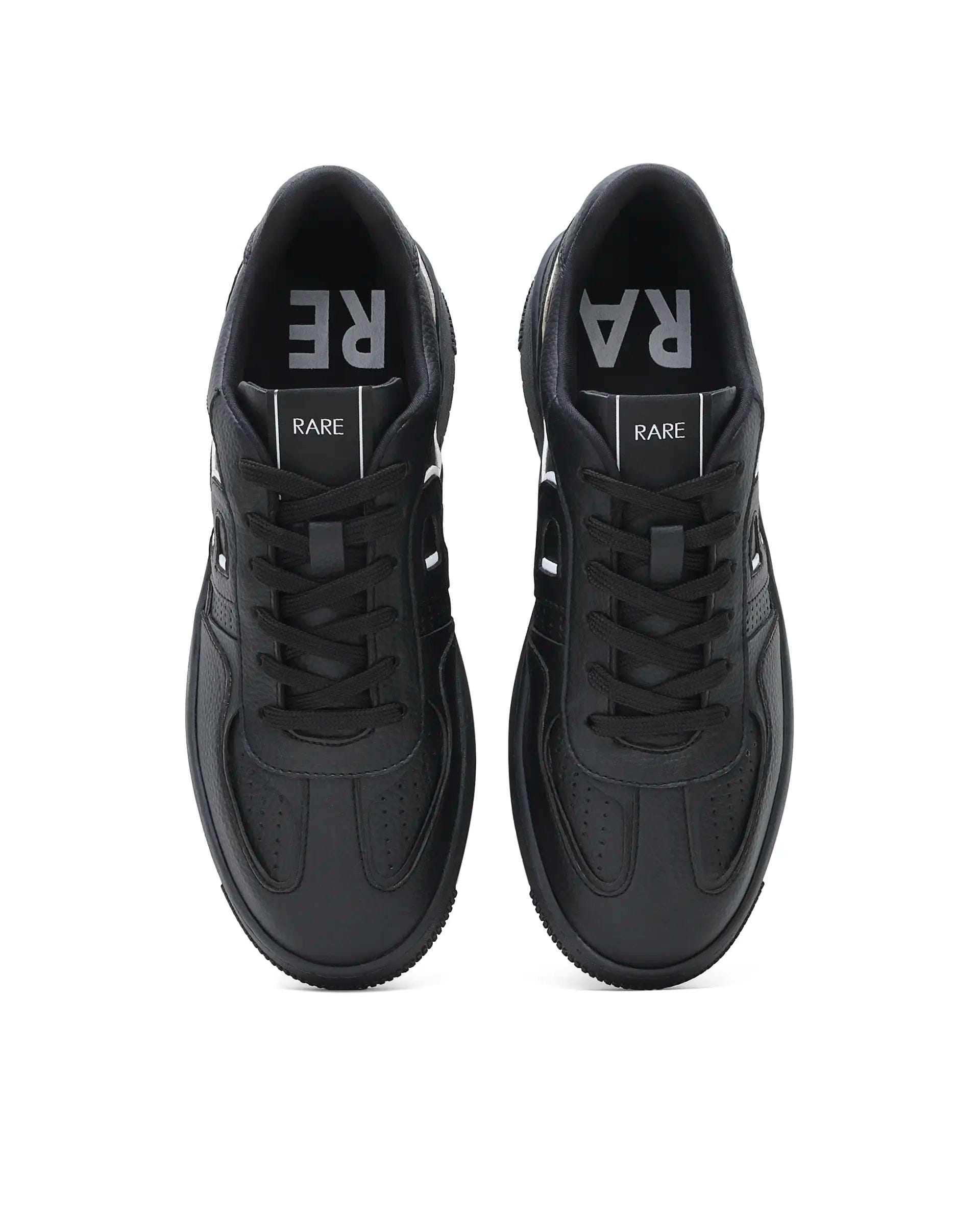 RAREZ Rare Rabbit Men's Volt Black Micro Fiber Sneaker