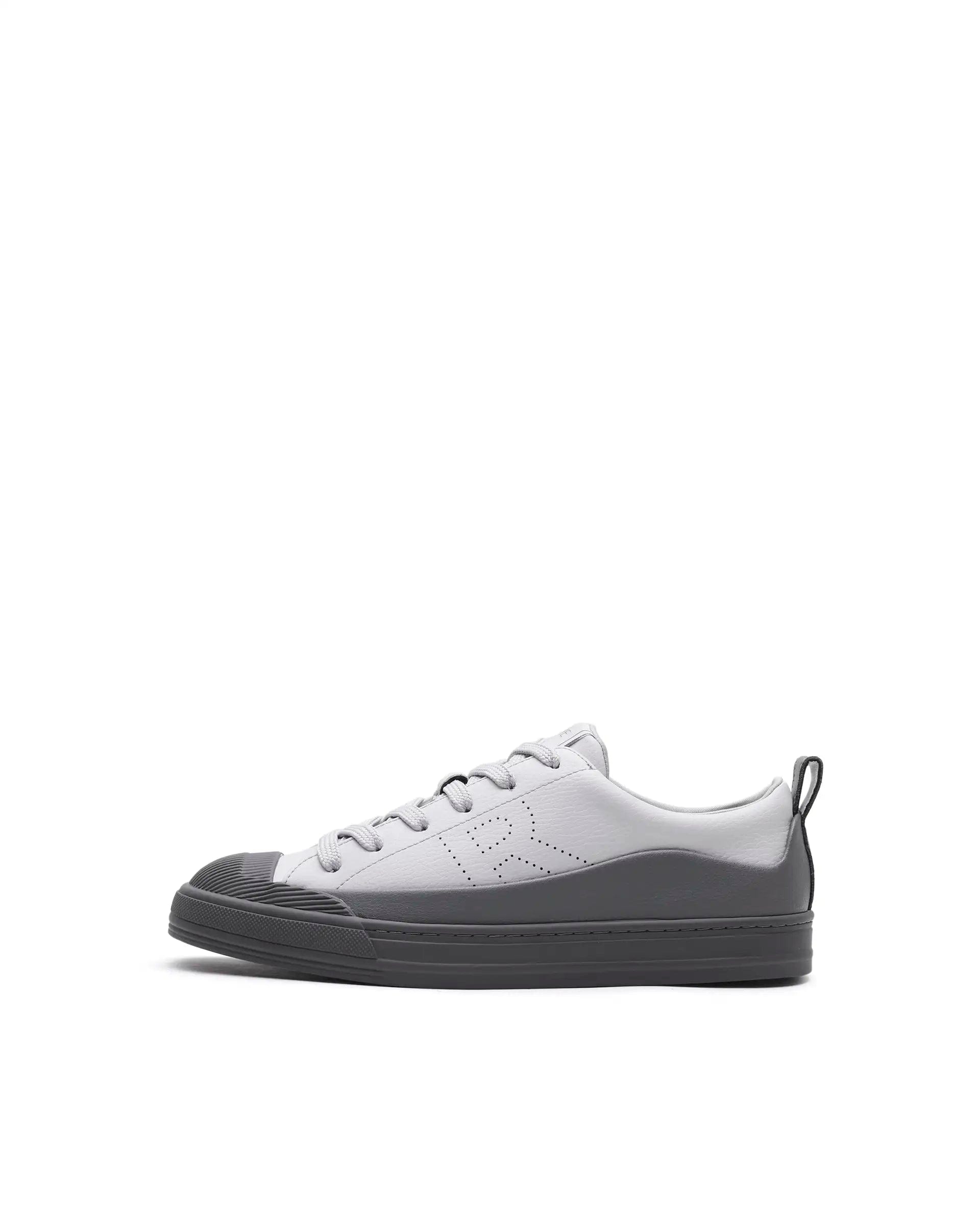 RAREZ Rare Rabbit Men's Sauron Wave 24 Light Grey Micro Leather Sneaker