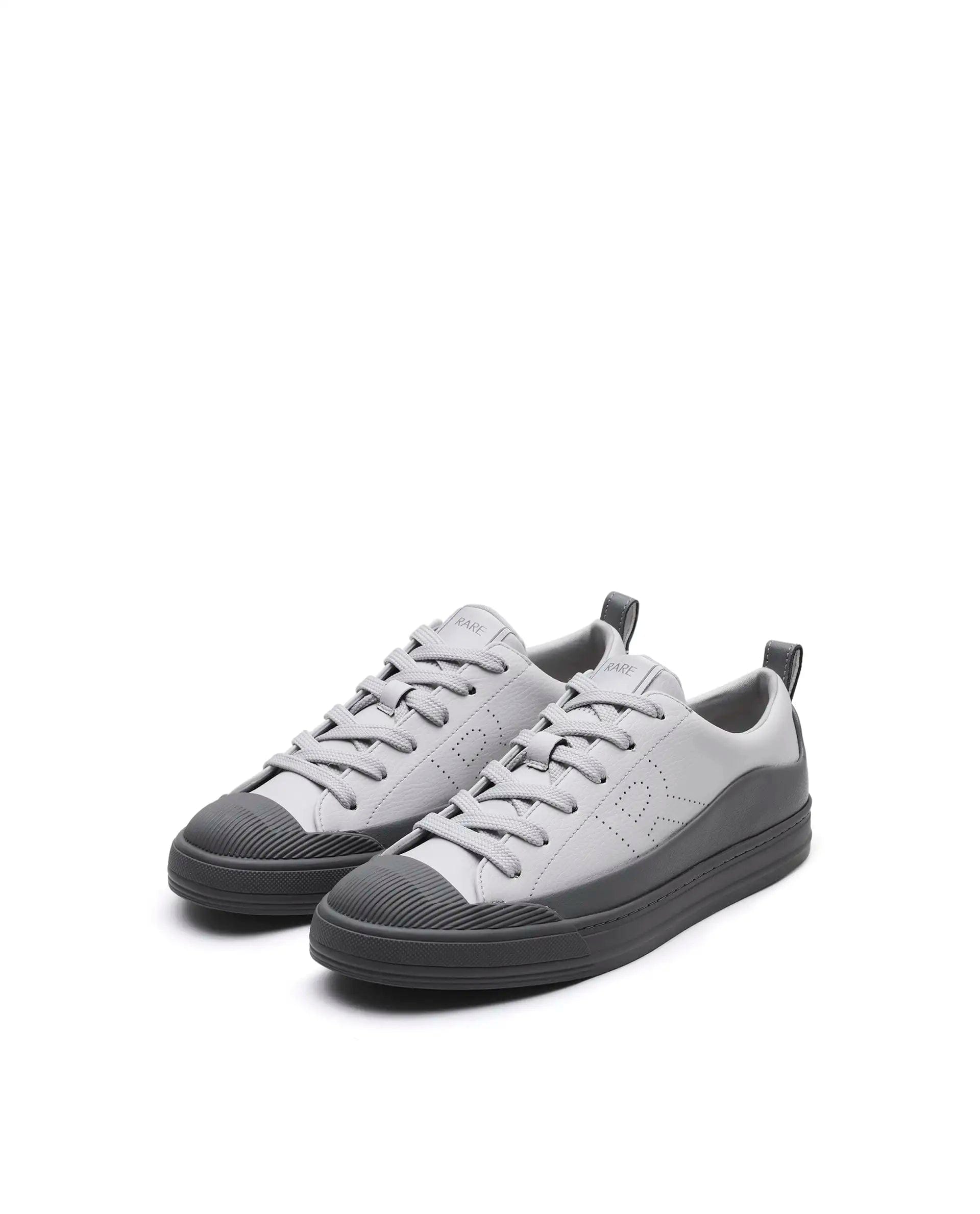 RAREZ Rare Rabbit Men's Sauron Wave 24 Light Grey Micro Leather Sneaker