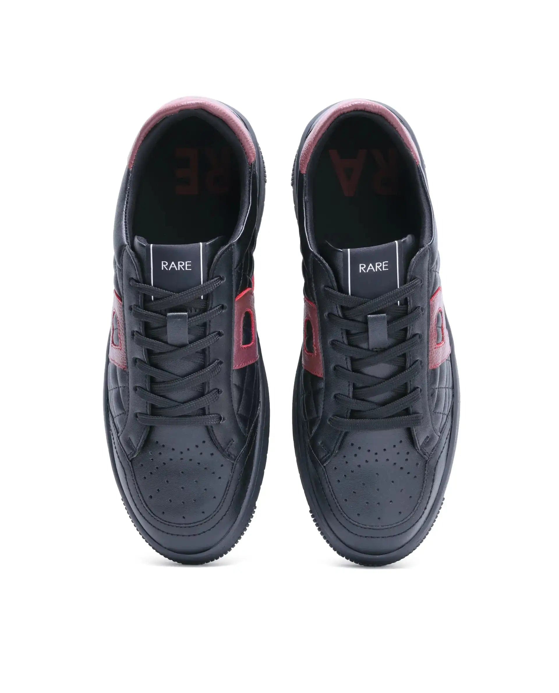 RAREZ Rare Rabbit Men's Alto Black Micro Leather Sneaker