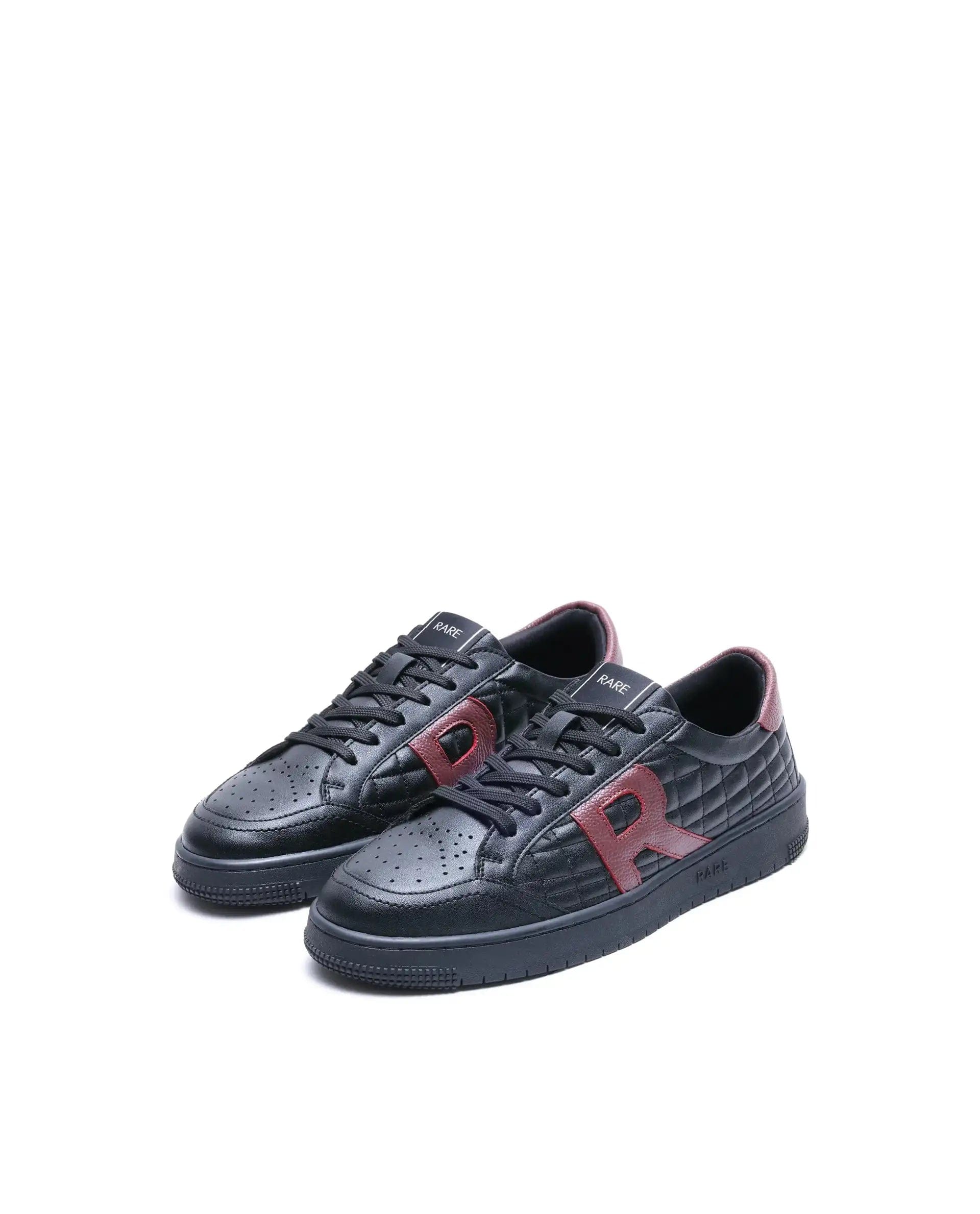 RAREZ Rare Rabbit Men's Alto Black Micro Leather Sneaker