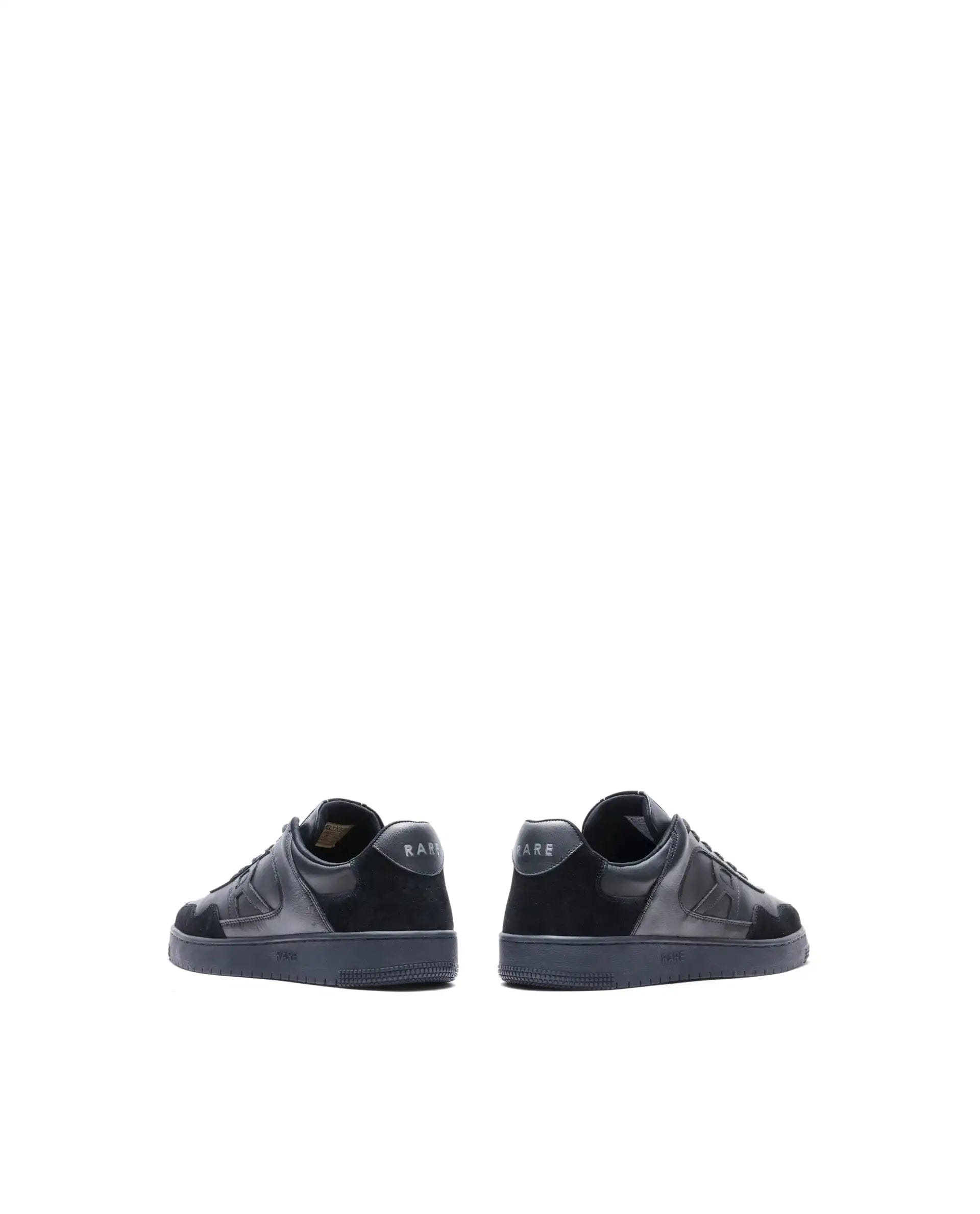 RAREZ Rare Rabbit Men's Elysium Dark Black Leather Lace - Up Closure Sneaker