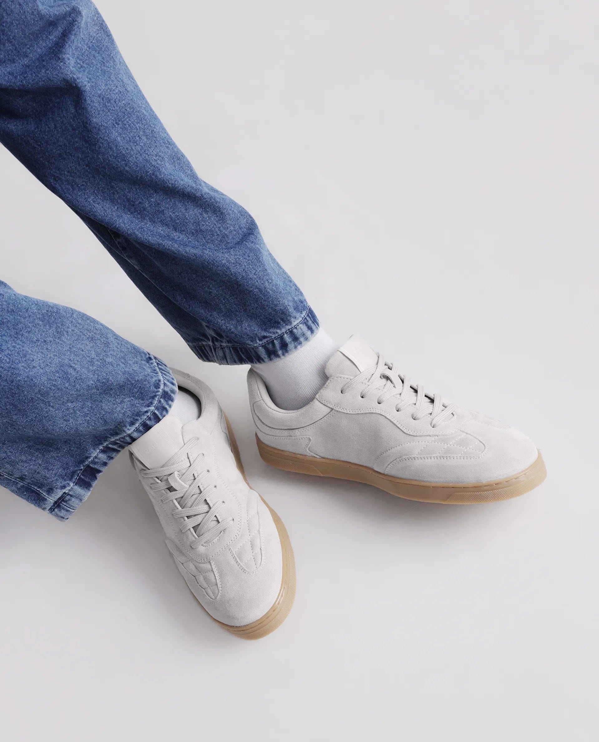 RAREZ Rare Rabbit Men's Burnie Grey Lace - Up Closure Suede Sneaker