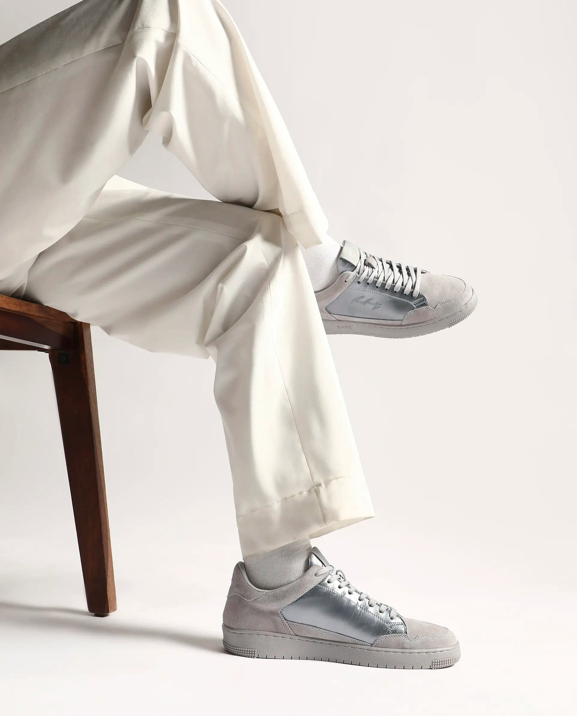 RAREZ Rare Rabbit Men's Amigo Grey Parachute Lace - Up Closure Sneaker