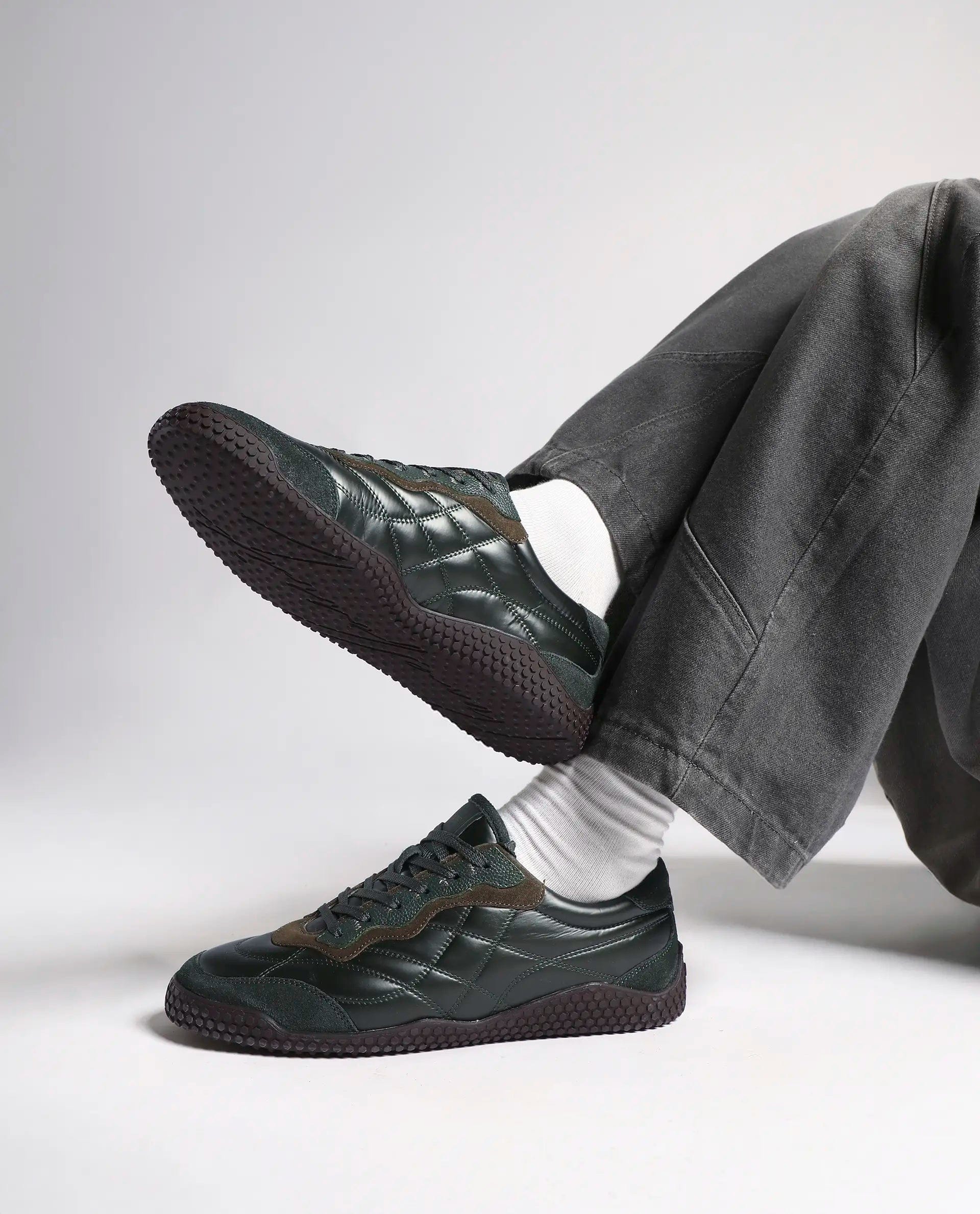 RAREZ Rare Rabbit Men's Temo Olive Parachute Lace - Up Closure Sneaker