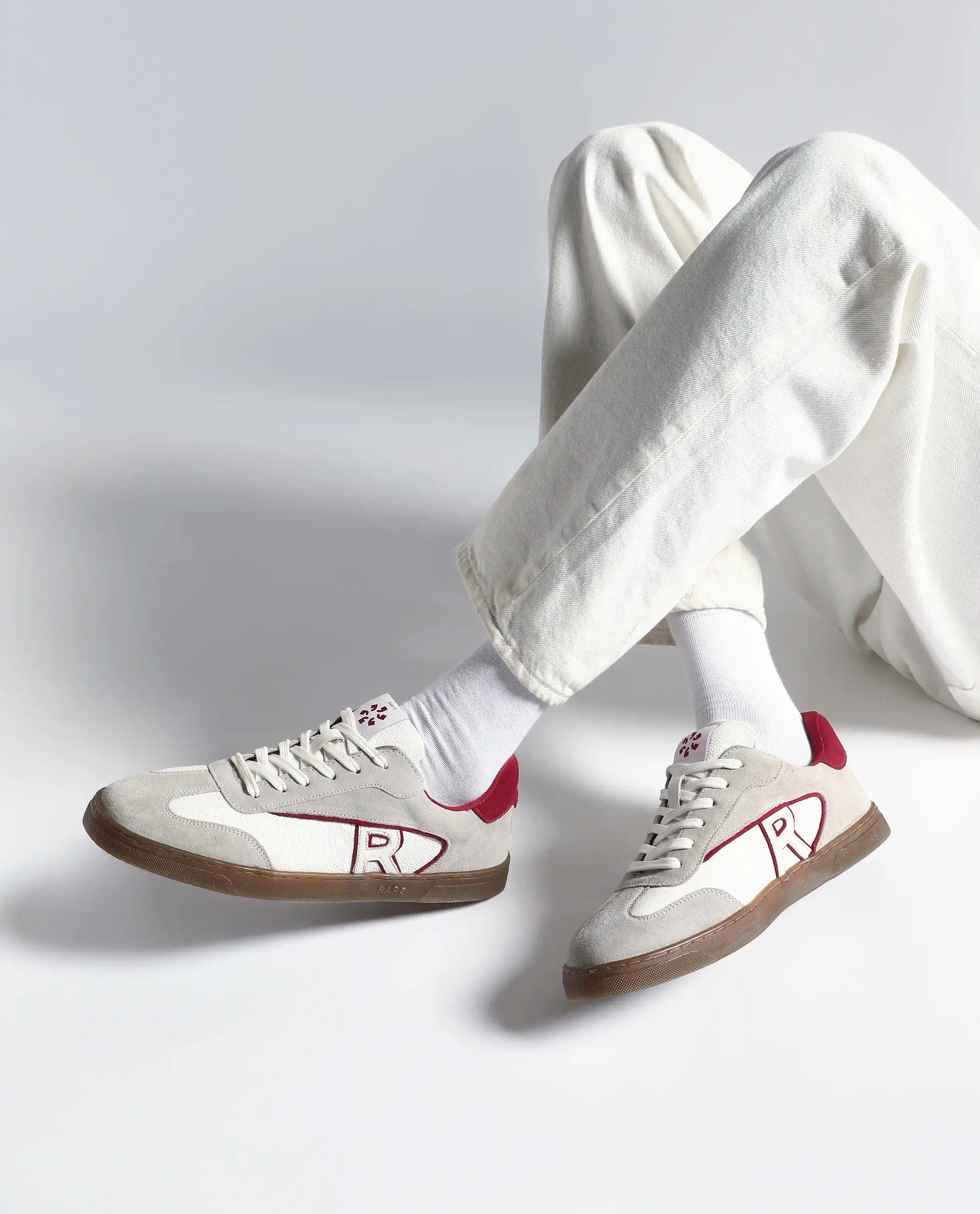RAREZ Rare Rabbit Men's Zoop Maroon Leather Lace - Up Closure Sneaker