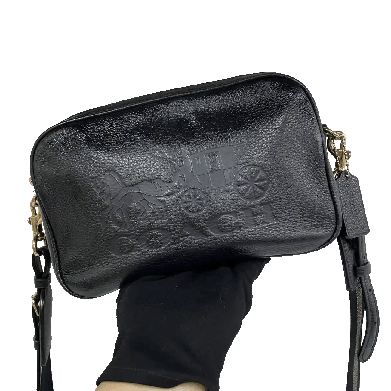 True To Sole Coach F75818 Black Jes Crossbody Camera Shoulder Bag