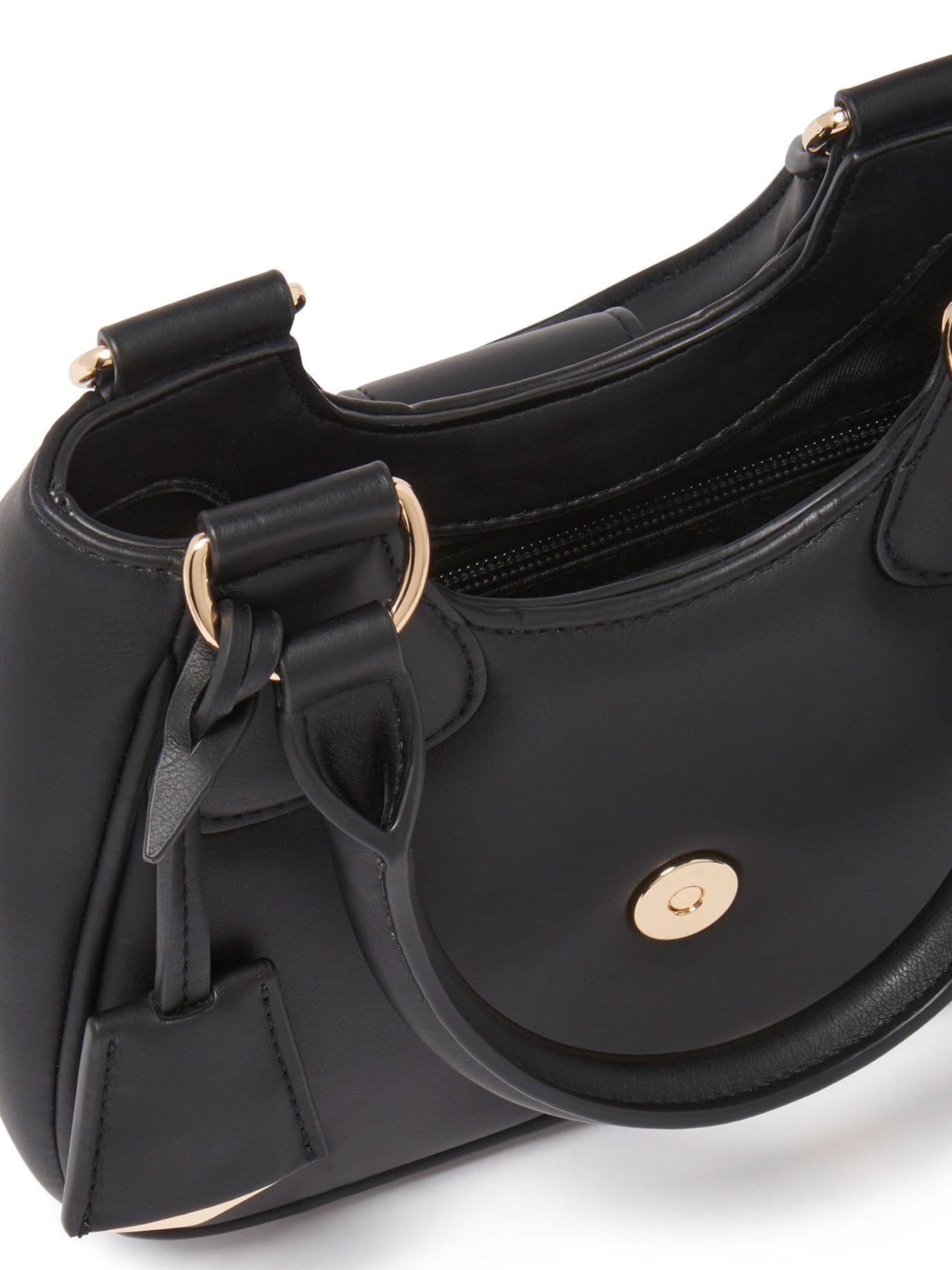 Forever New Signature Madison Buckle Moon Crossbody Bag Black