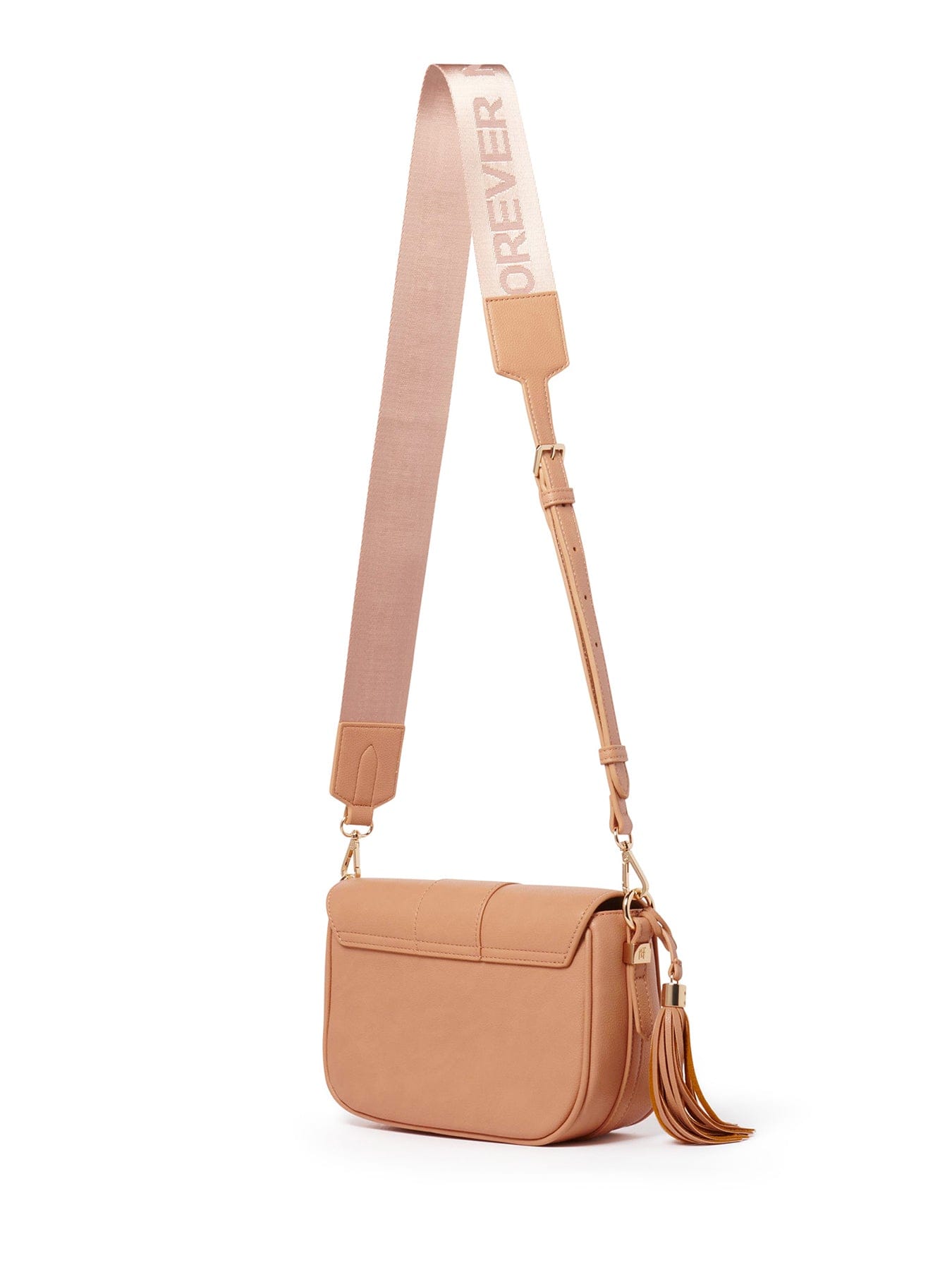 Forever New Signature Thea Tassel Saddle Crossbody Bag Brown