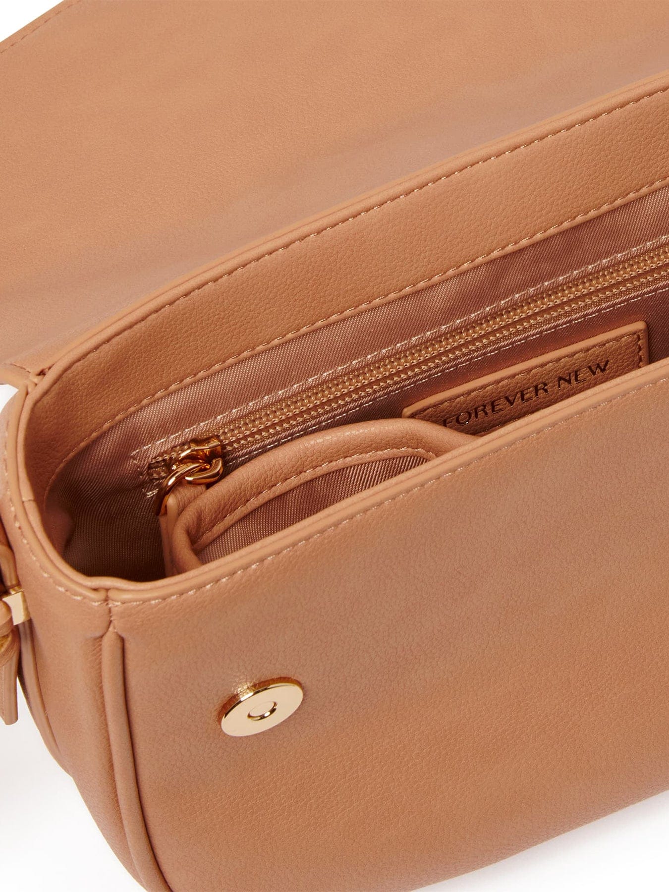 Forever New Signature Thea Tassel Saddle Crossbody Bag Brown