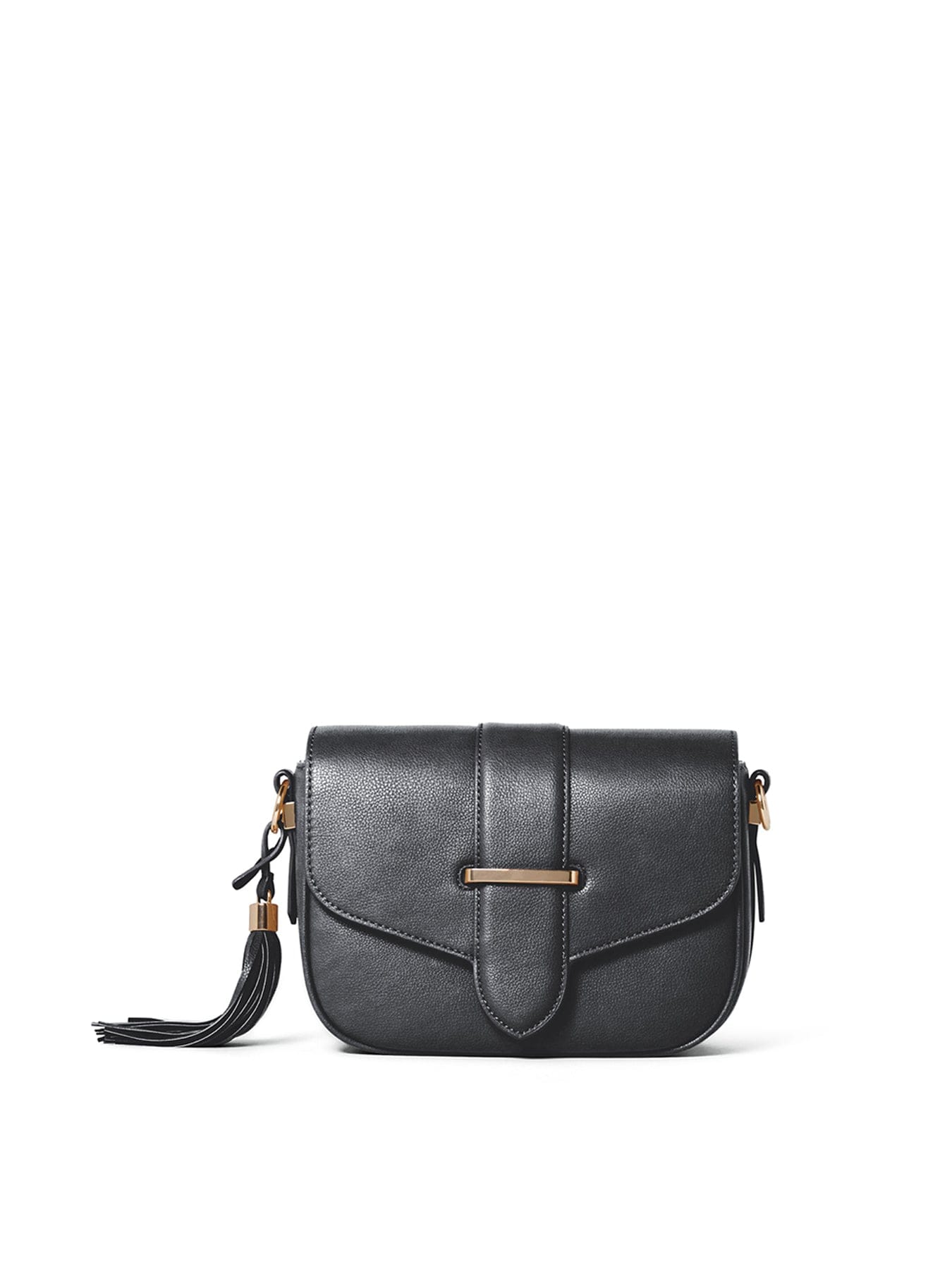 Forever New Signature Thea Tassel Saddle Crossbody Bag Black