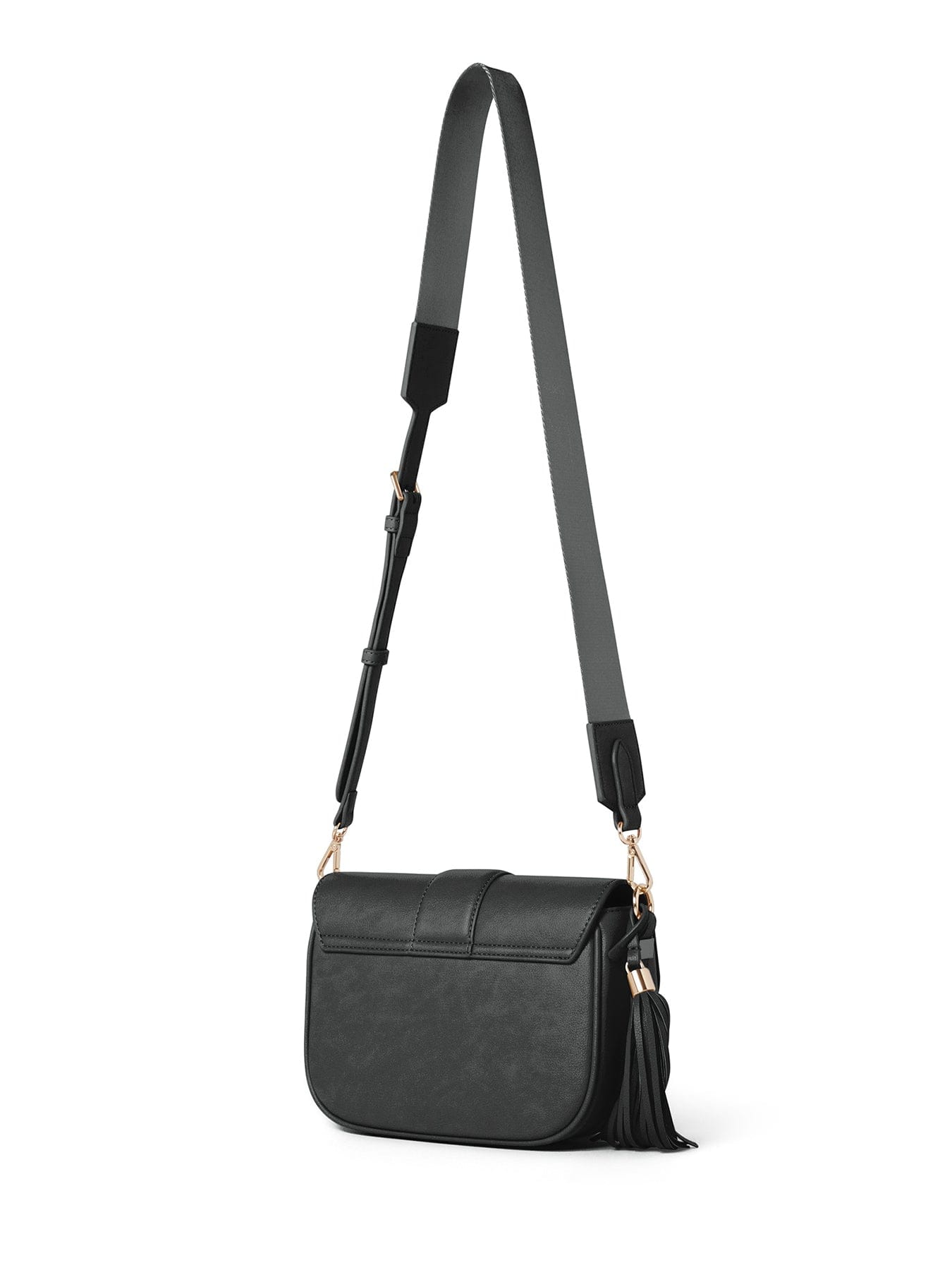 Forever New Signature Thea Tassel Saddle Crossbody Bag Black