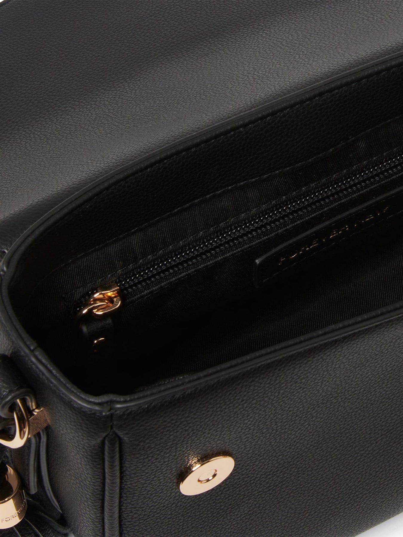 Forever New Signature Thea Tassel Saddle Crossbody Bag Black