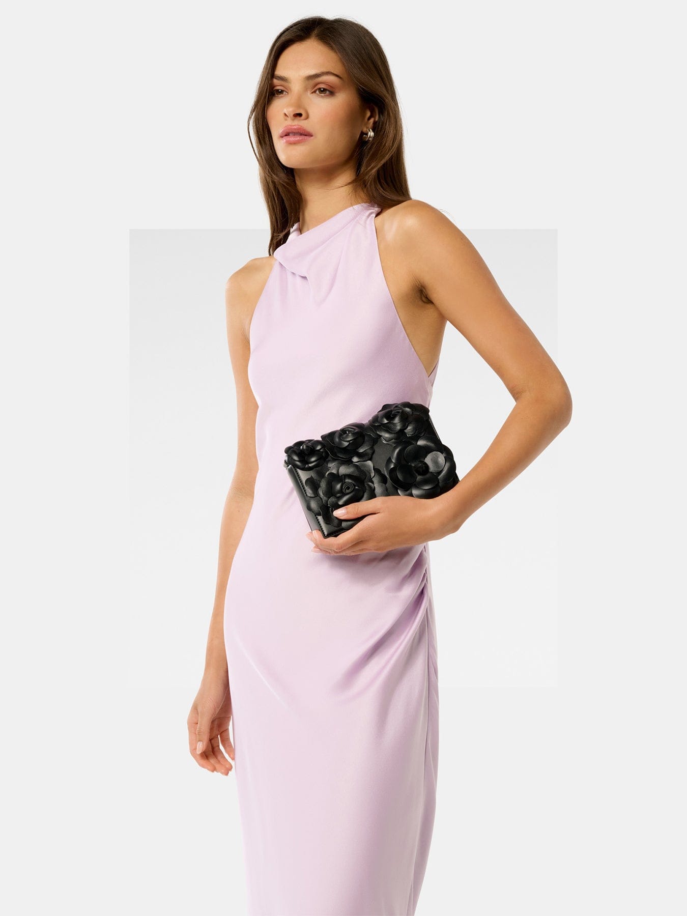 Forever New Signature Belle Bloom Flower Crossbody Bag Black