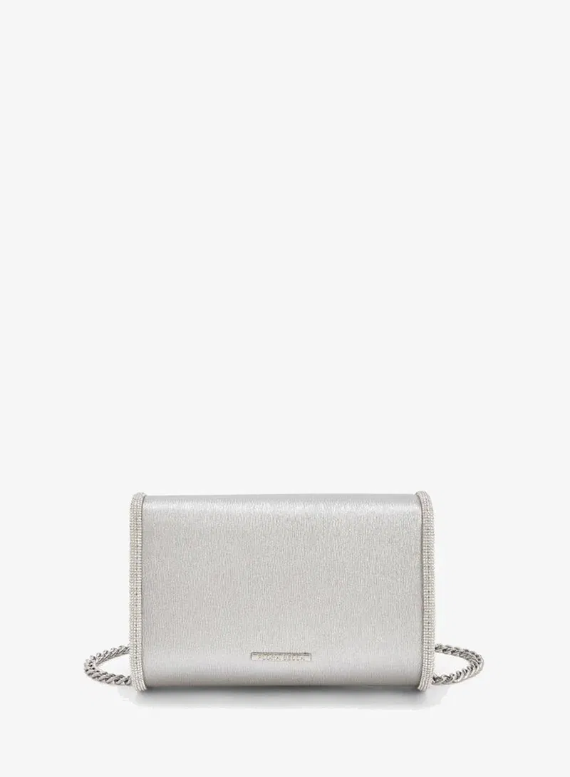 Flora Bella by Shoexpress SILVER Embellished Crossbody Bag With Chain Strap for Women | Best Price UAE