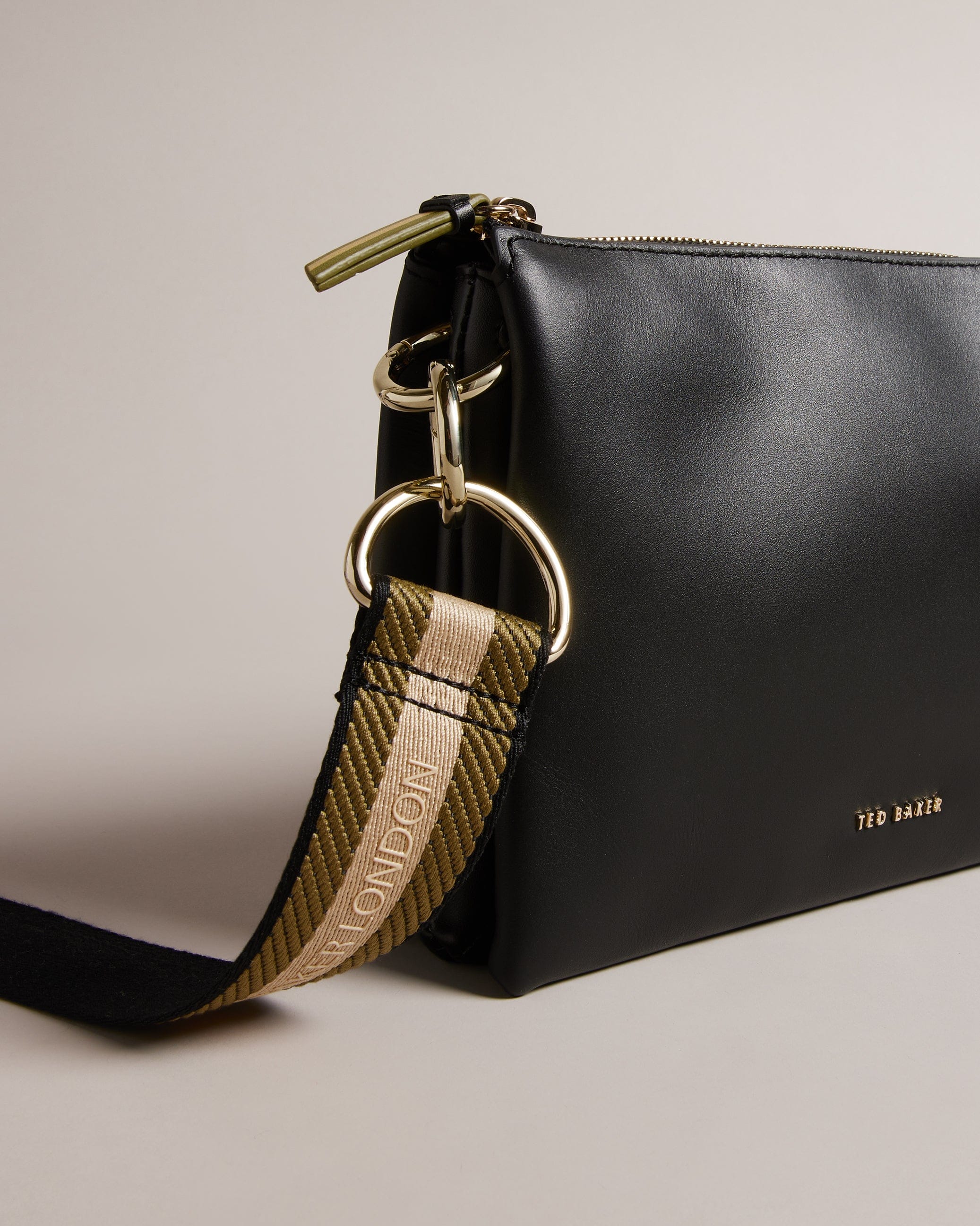 Ted Baker MOV Darceyy Branded Webbing Crossbody Bag Jet - Black