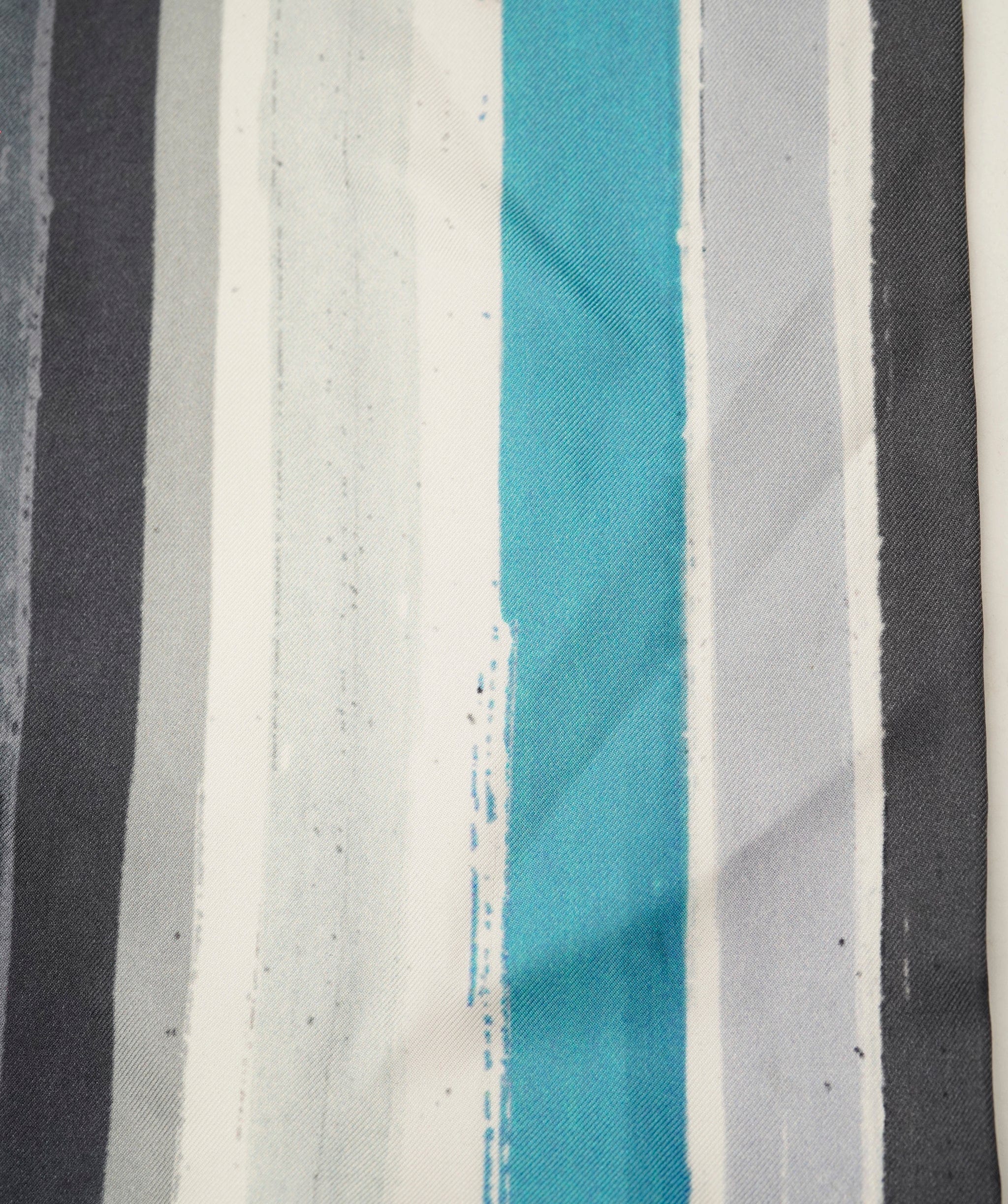 Dolce & Gabbana Blue Striped Fringe Trim Silk Scarf AKL0051