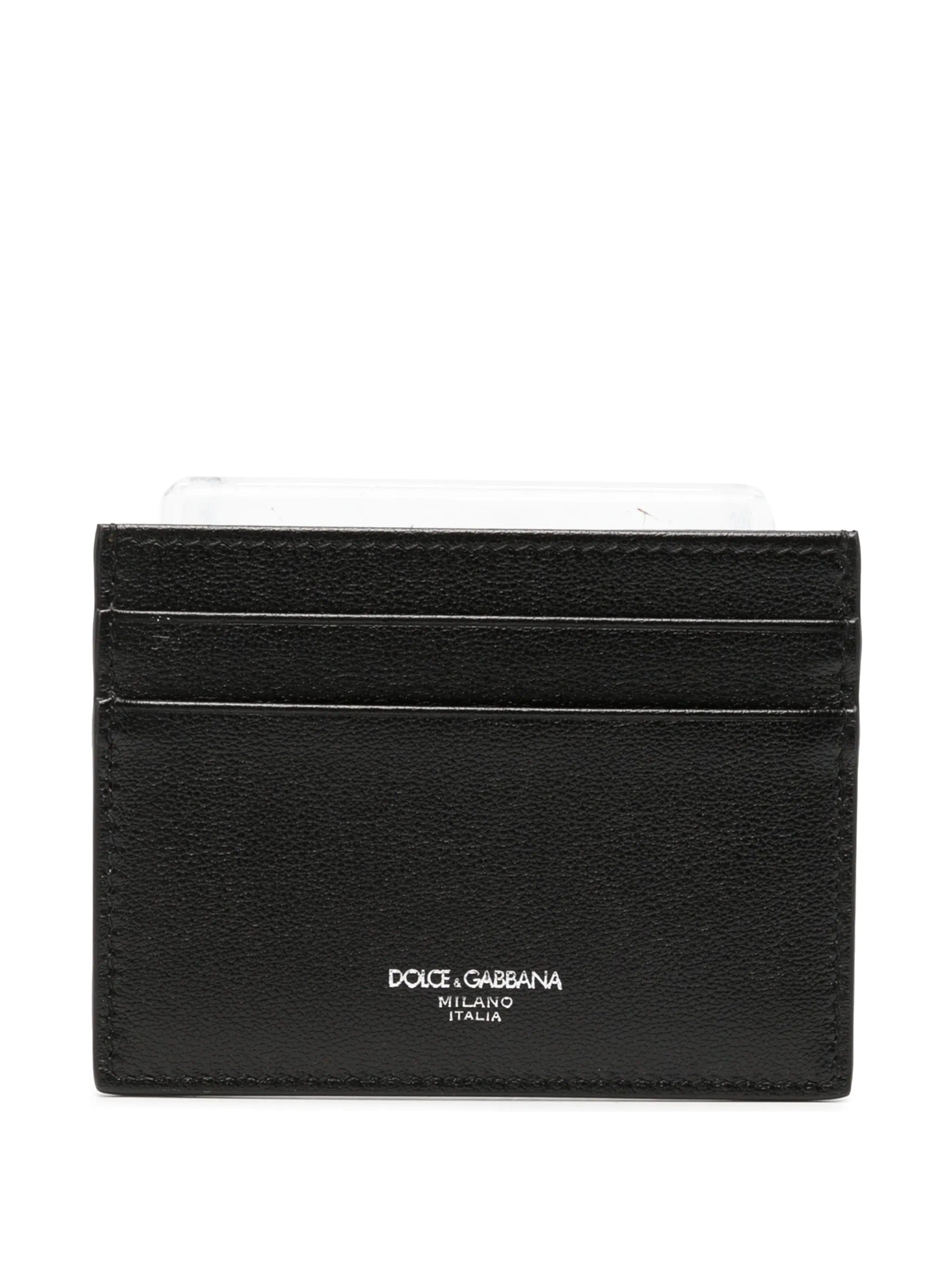 Dolce & Gabbana logo - print leather cardholder