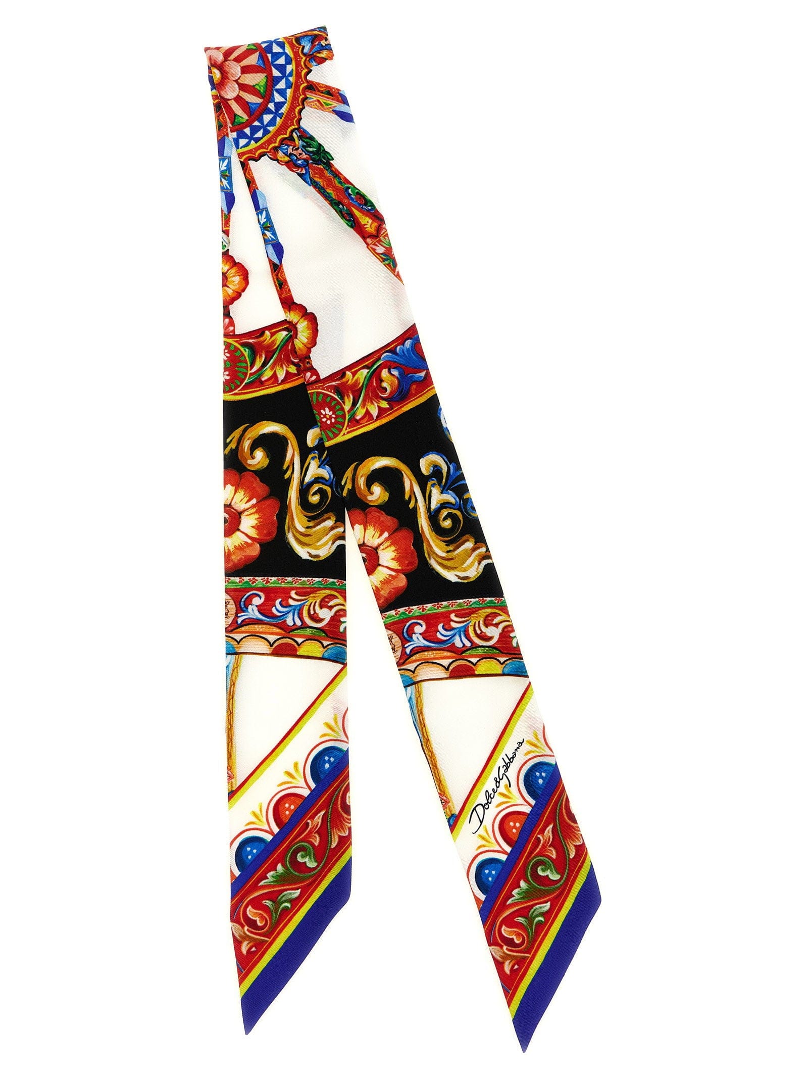 Dolce & Gabbana Carretto Print Silk Scarf — Multicolor