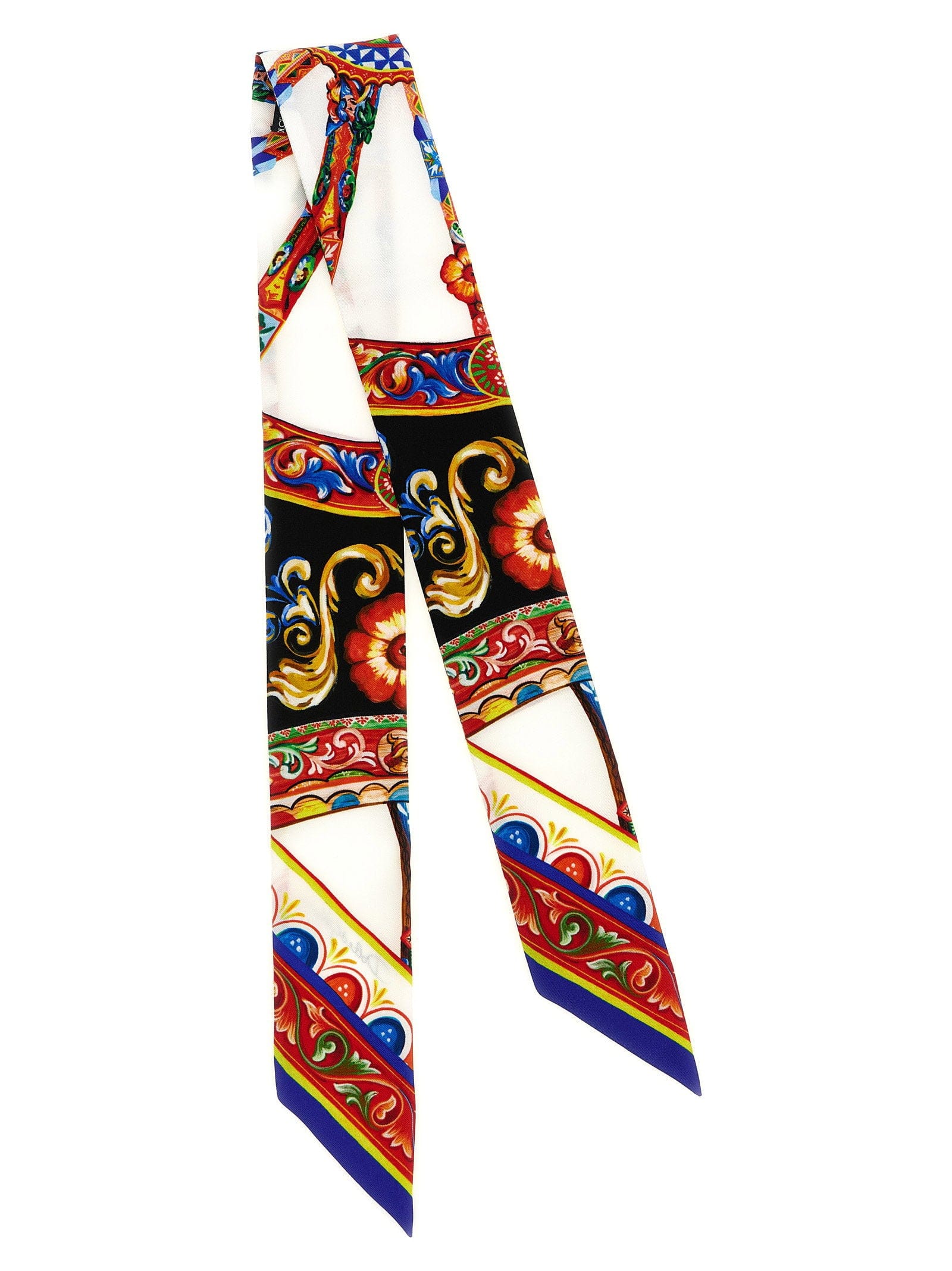 Dolce & Gabbana Carretto Print Silk Scarf — Multicolor